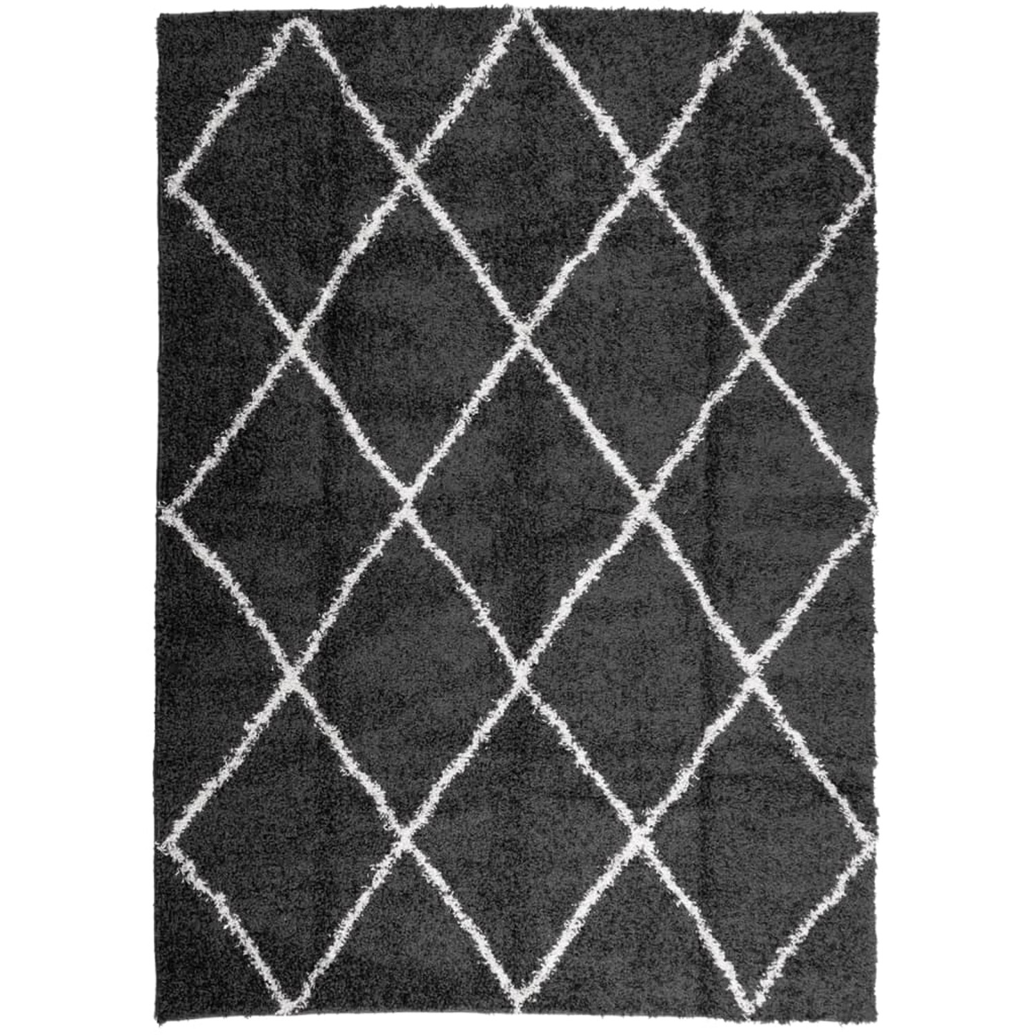vidaXL Teppich Shaggy Hochflor Modern Schwarz Und Creme 240x340 Cm 1955879 günstig online kaufen