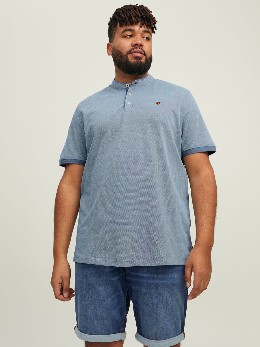 MANDARINKRAGEN PLUS SIZE POLOSHIRT günstig online kaufen