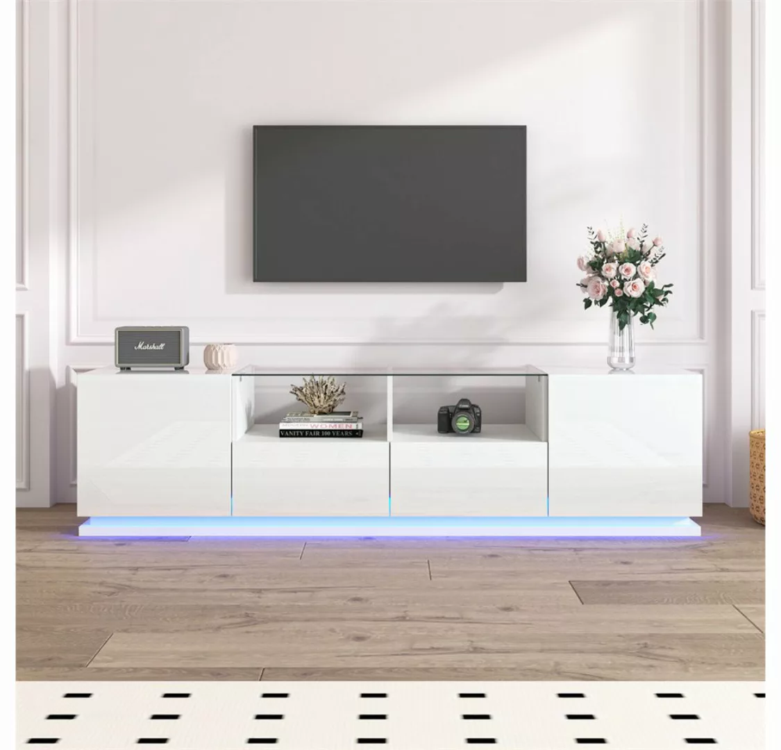 autolock TV-Schrank Hochglänzender TV-Schrank mit Glasböden, zwei Schublade günstig online kaufen