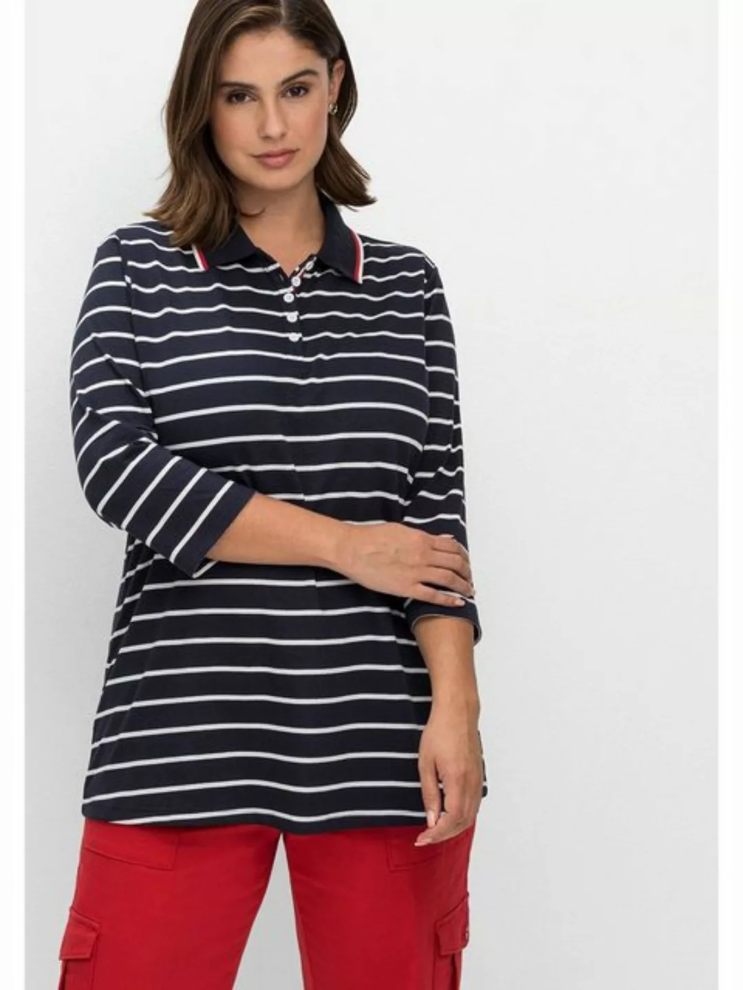Sheego 3/4-Arm-Shirt "Große Größen", mit Polokragen günstig online kaufen