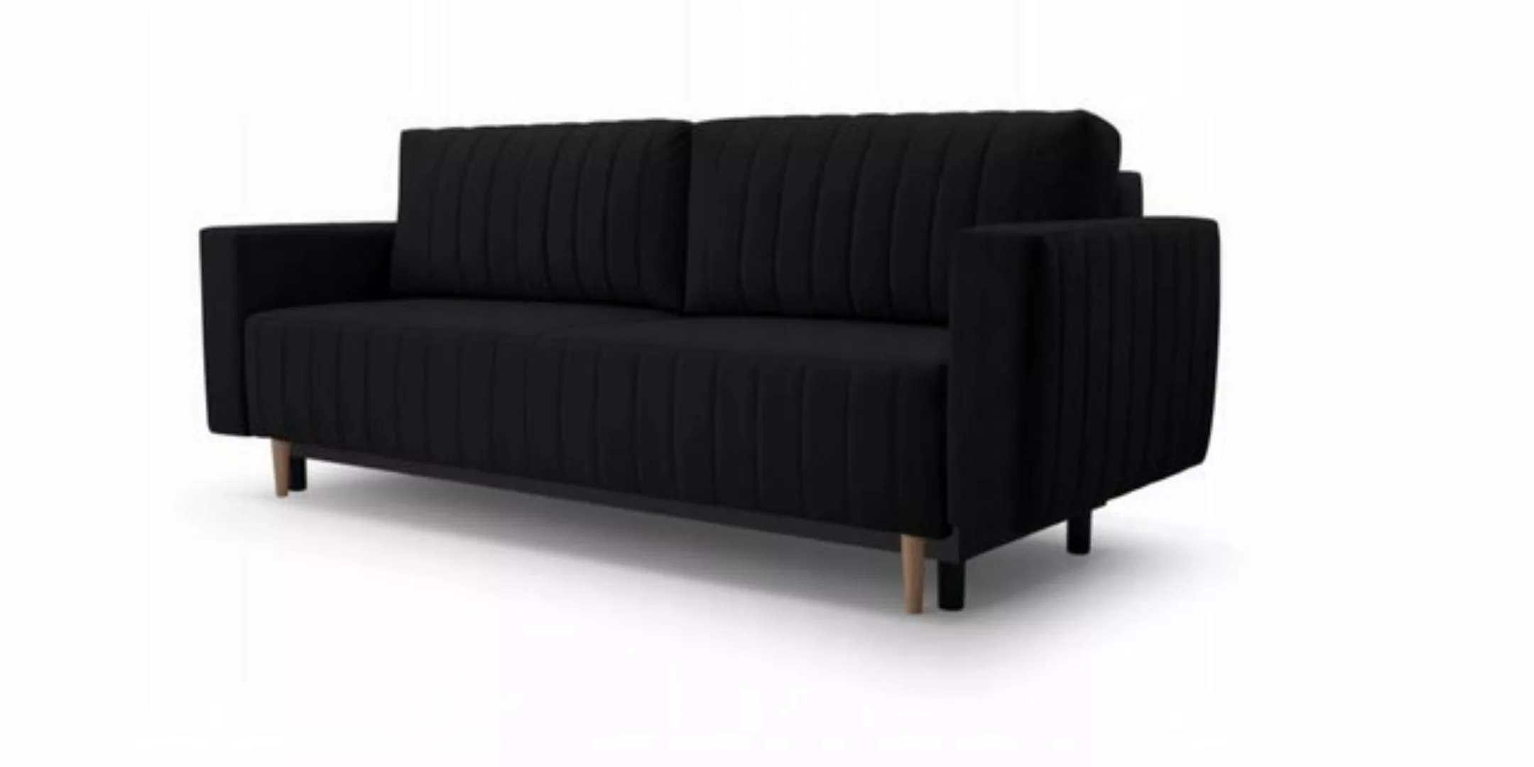 Beautysofa 3-Sitzer RAVI, 225 cm Veloursstoff Polstersofa, mit Bettfunktion günstig online kaufen