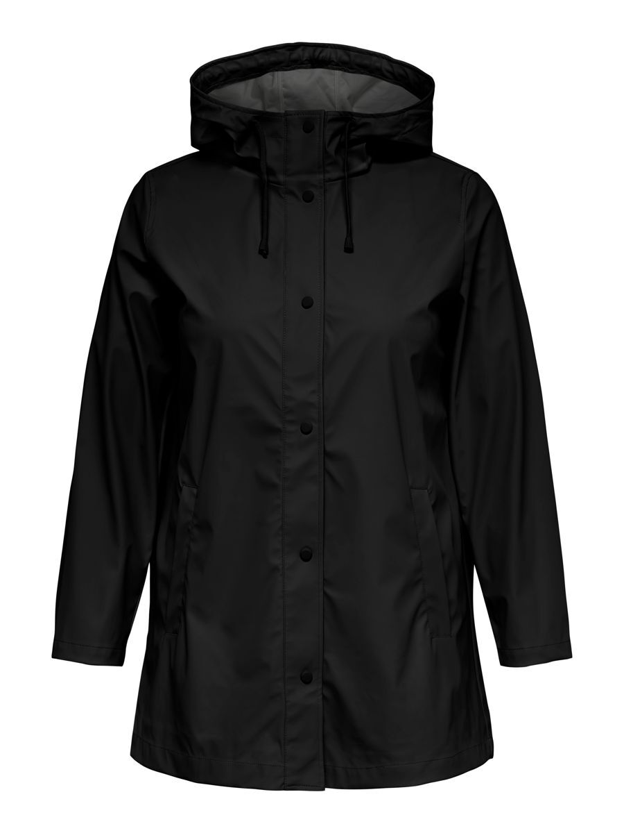 ONLY Einfarbiger Curvy- Regenjacke Damen Schwarz günstig online kaufen