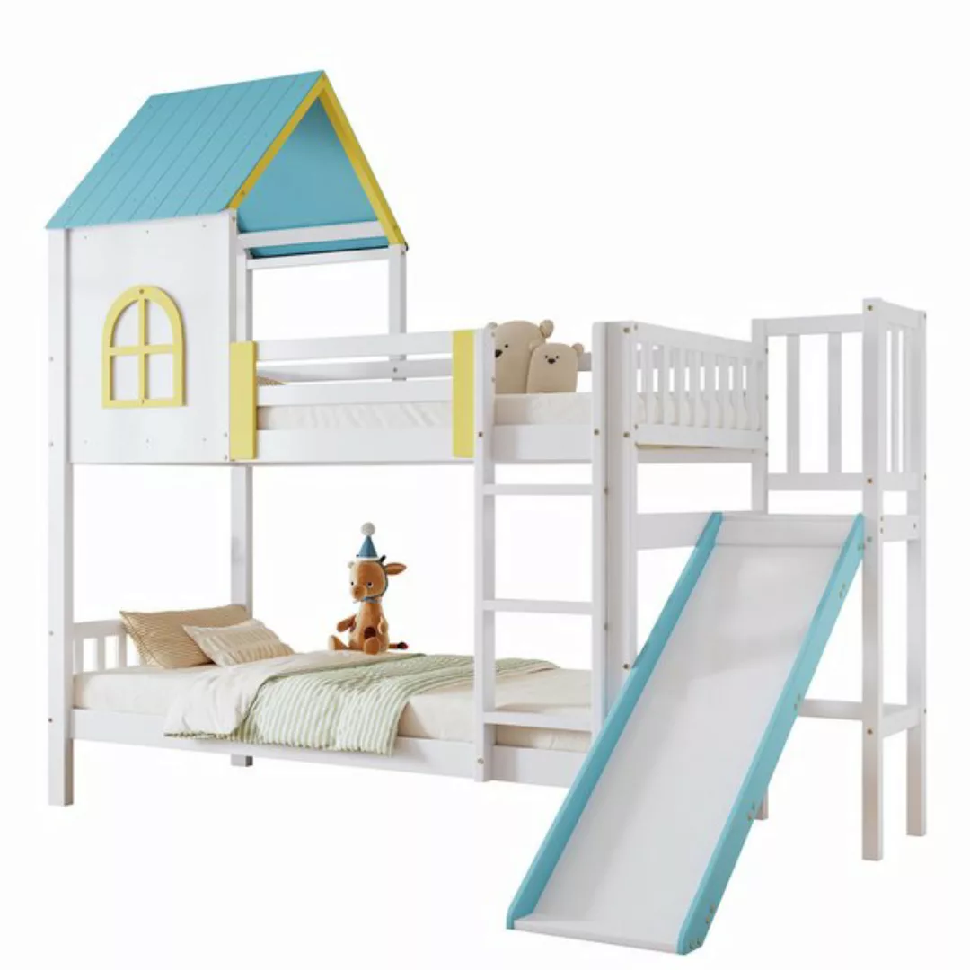 Gotagee Kinderbett Etagenbett 90x200cm Hausbett mit Fallschutz und Gitter G günstig online kaufen