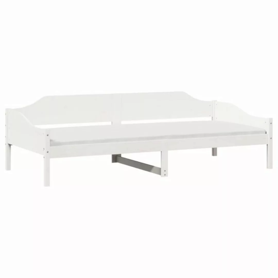 vidaXL Bett Massivholzbett ohne Matratze Weiß 90x190 cm Kiefernholz günstig online kaufen