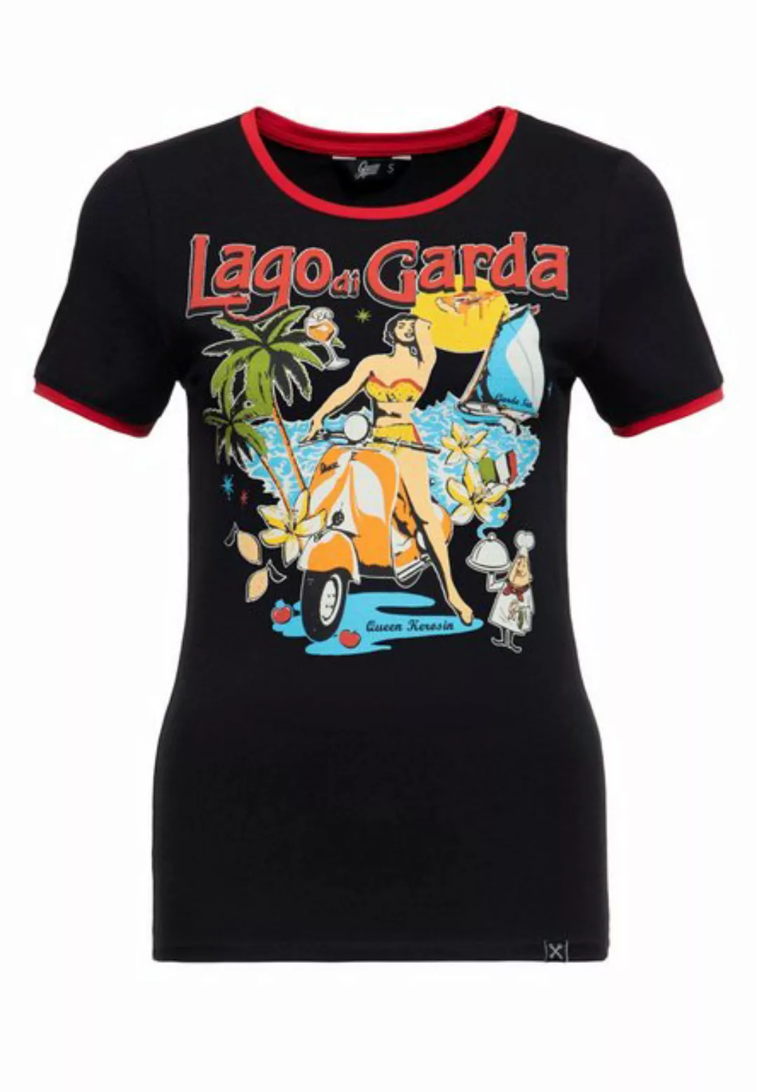 QueenKerosin Print-Shirt Lago di Garda (1-tlg) mit Gardasee-Artwork günstig online kaufen