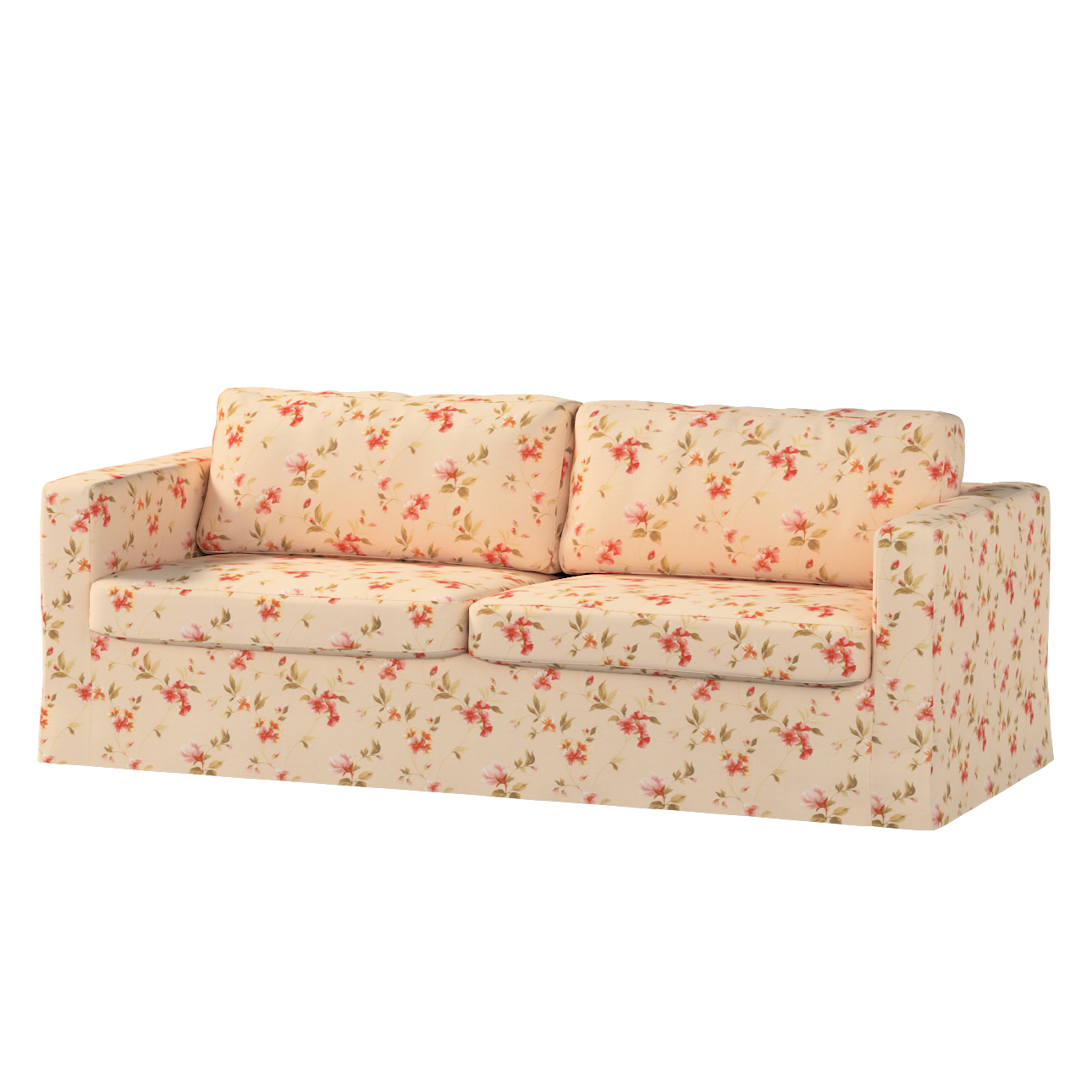 Bezug für Karlstad 3-Sitzer Sofa nicht ausklappbar, lang, creme-rosa, Bezug günstig online kaufen