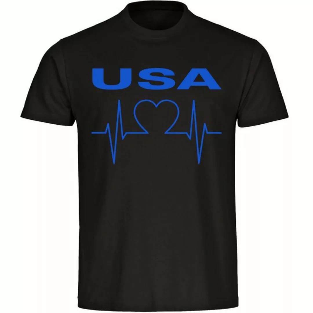 multifanshop T-Shirt Herren USA - Herzschlag - Männer günstig online kaufen