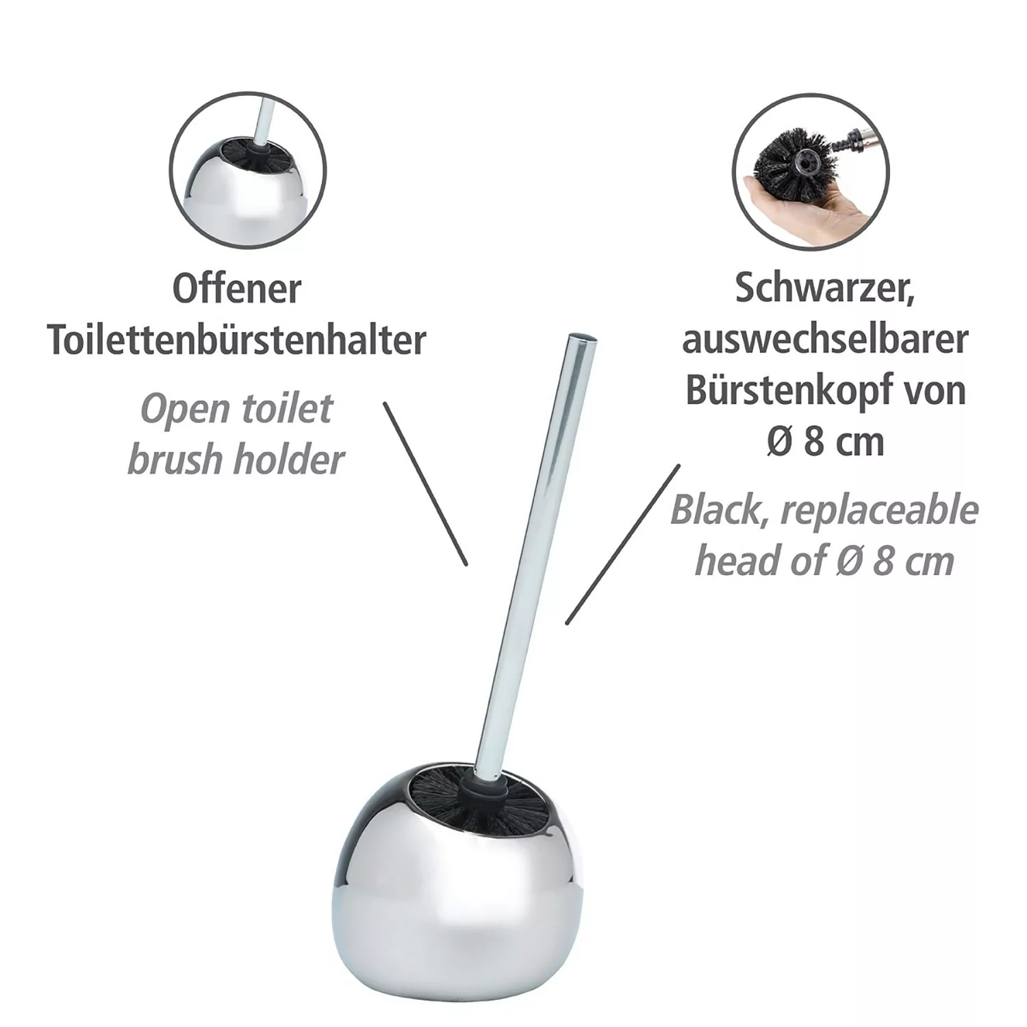 WC-Garnitur  Polaris - silber - Keramik, Kunststoff, Metall - 15 cm - 34,5 günstig online kaufen