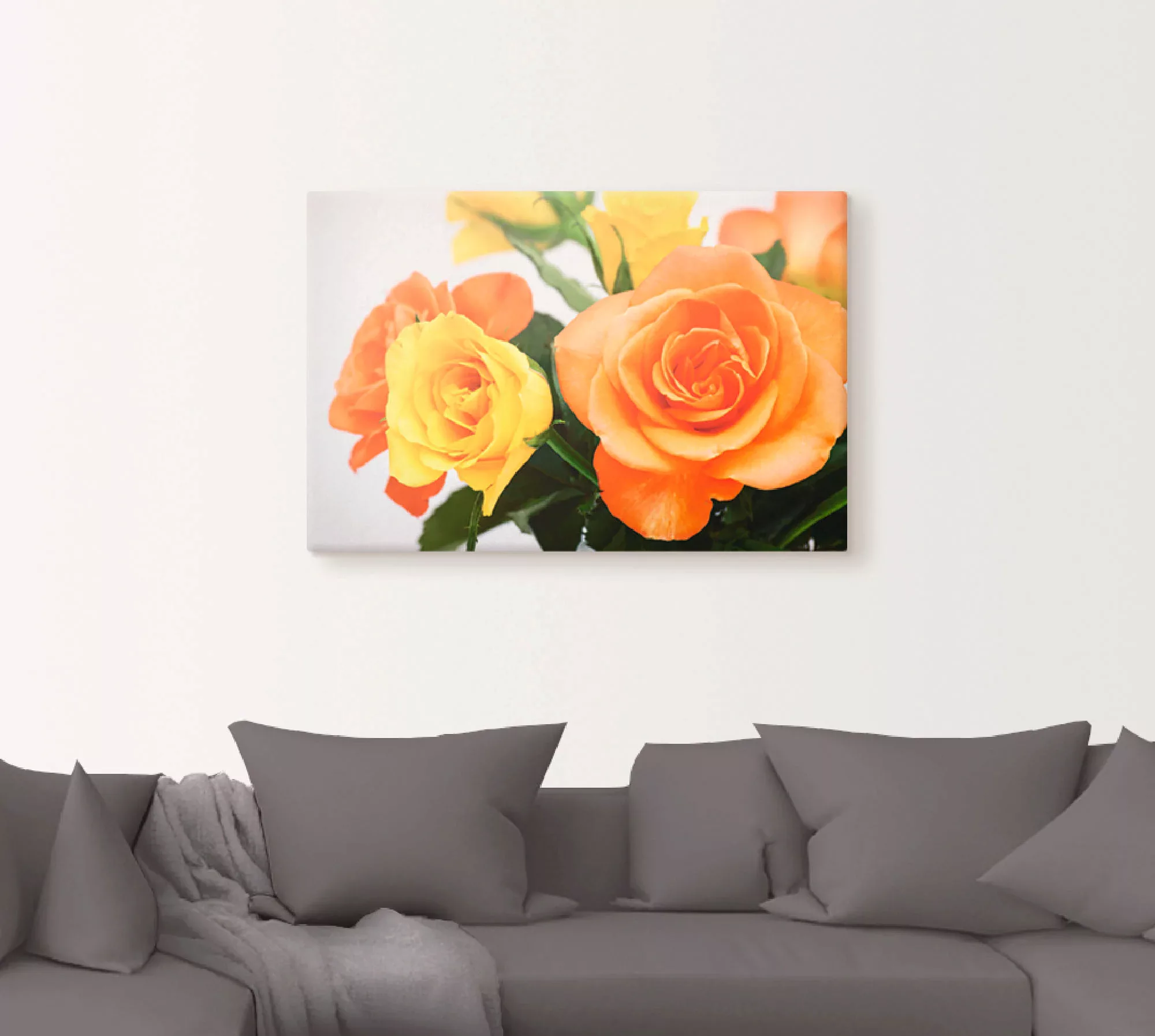 Artland Leinwandbild »Rosenstrauß«, Blumen, (1 St.), auf Keilrahmen gespann günstig online kaufen
