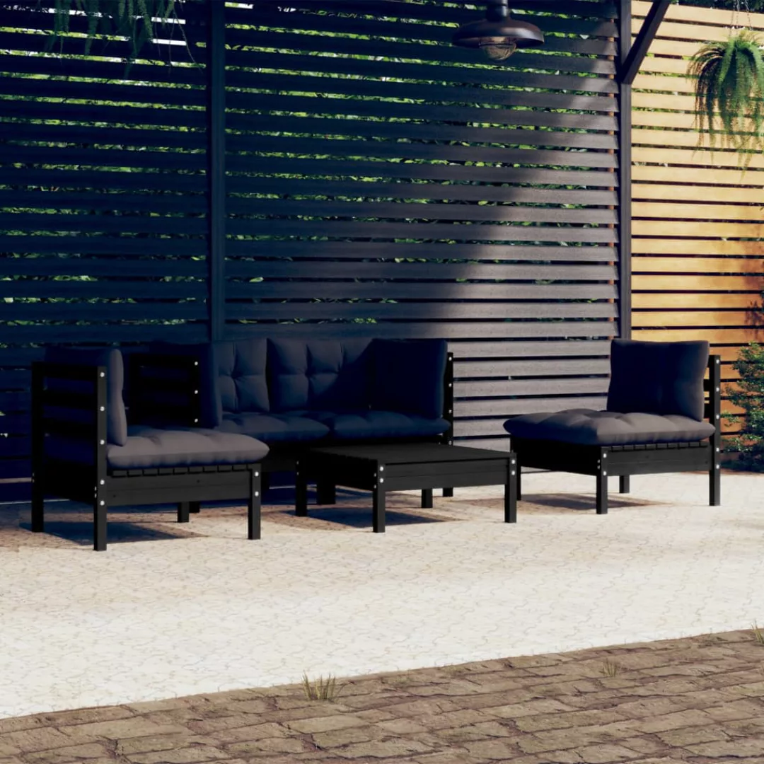 5-tlg. Garten-lounge-set Mit Kissen Kiefer Massivholz günstig online kaufen