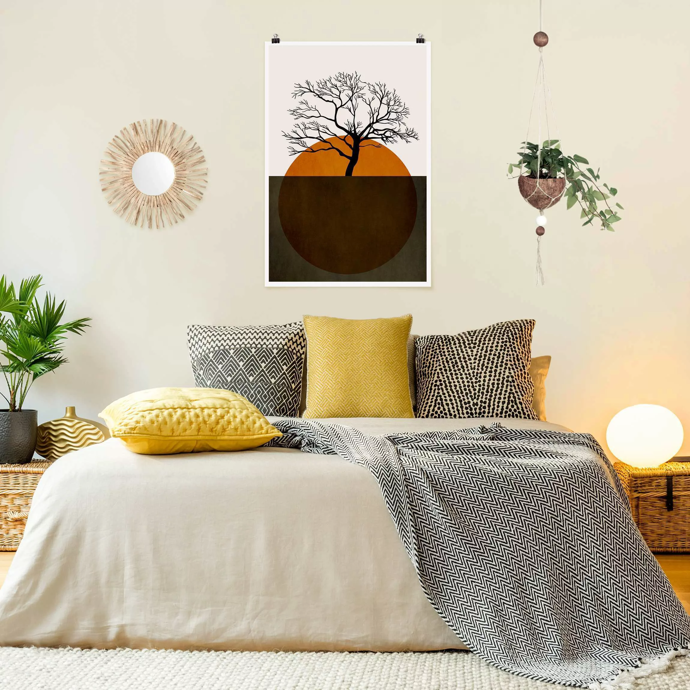 Poster Sonne mit Baum günstig online kaufen
