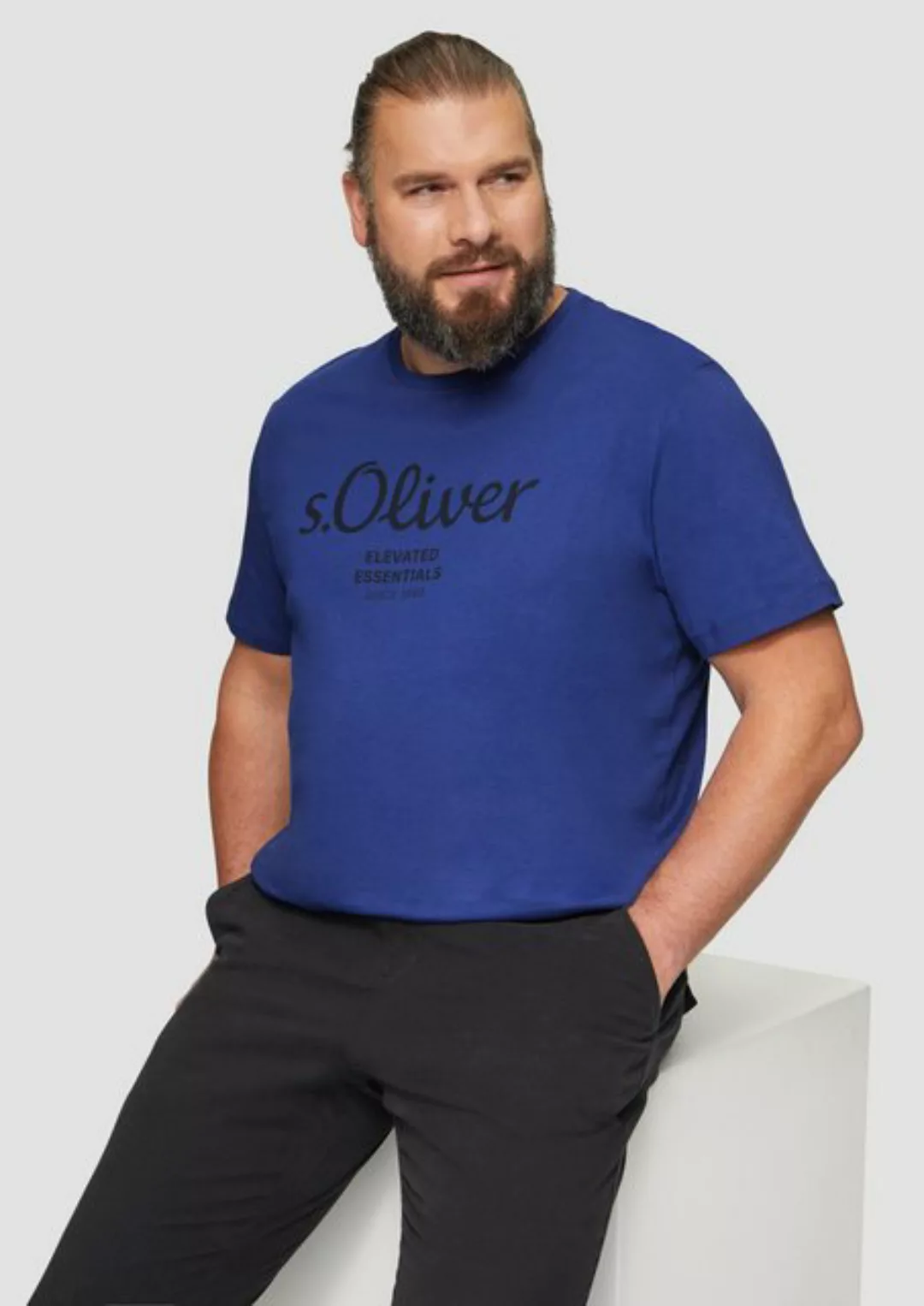 s.Oliver Kurzarmshirt T-Shirt mit Logo-Print günstig online kaufen