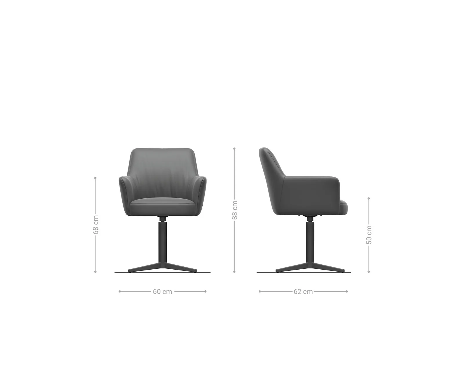 Drehstuhl Xana-Flex mit Armlehnen Bouclé Weiß Fußkreuz Edelstahl 360° drehb günstig online kaufen