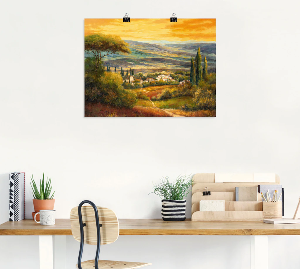 Artland Wandbild »Toskanatal«, Europa, (1 St.), als Leinwandbild, Poster, W günstig online kaufen