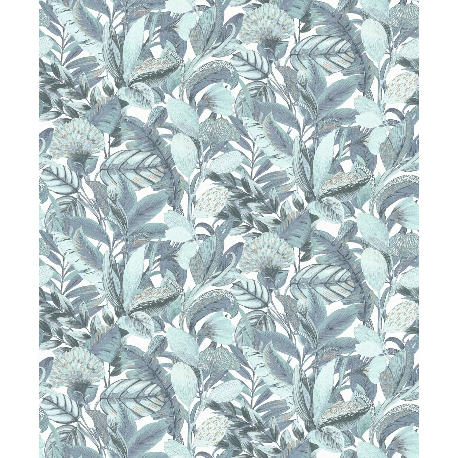 Bricoflor Moderne Tapete mit Tropische Blätter Muster Vliestapete in Türkis günstig online kaufen