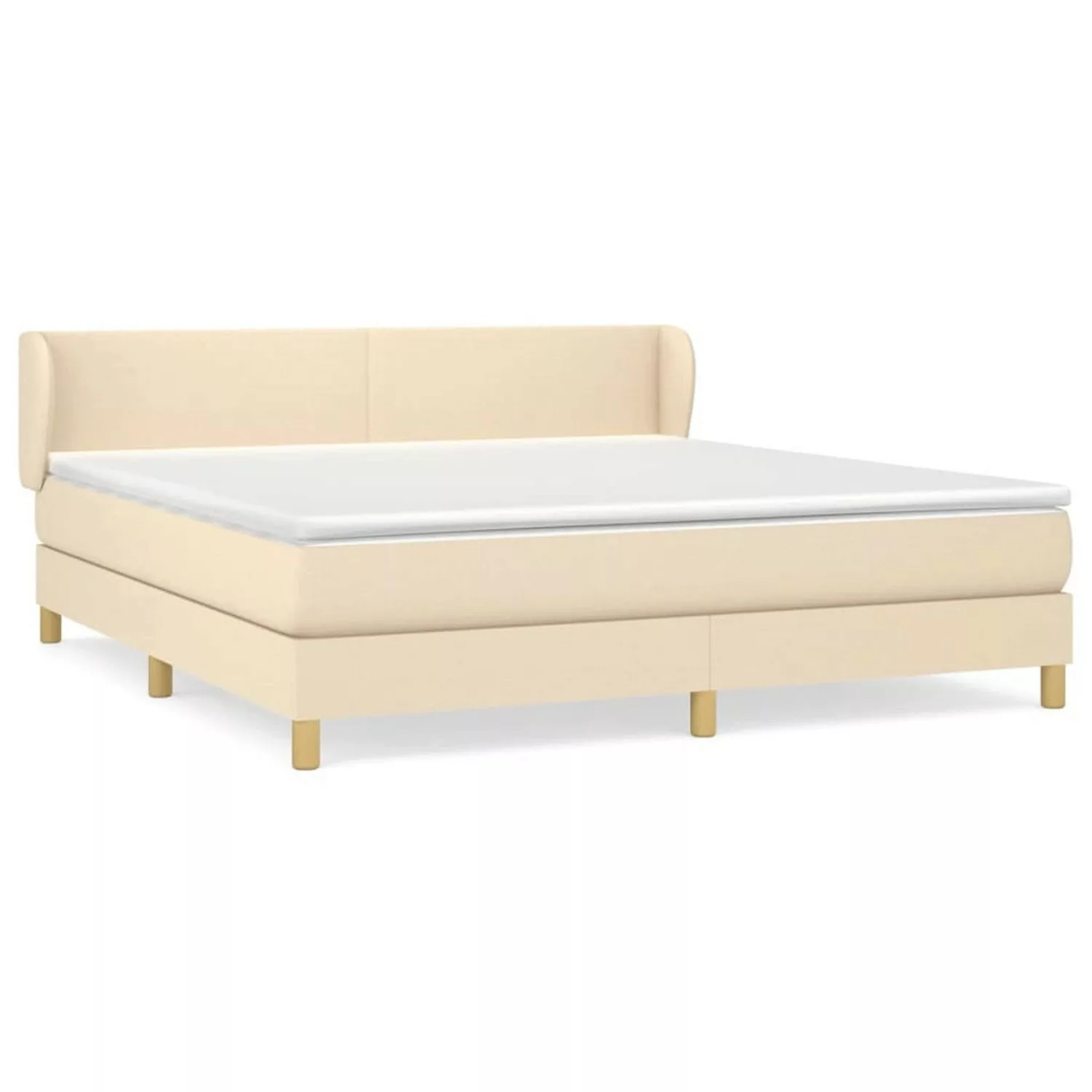 vidaXL Boxspringbett mit Matratze Creme 180x200 cm Stoff1397583 günstig online kaufen