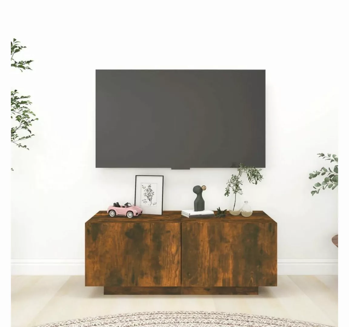 furnicato TV-Schrank Räuchereiche 100x35x40 cm Holzwerkstoff günstig online kaufen