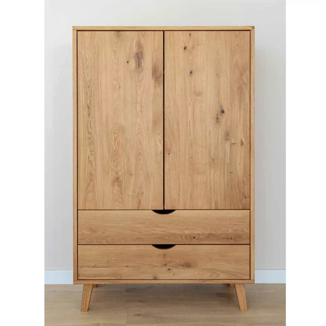 Wäscheschrank Schrank aus Wildeiche Massivholz 145 cm hoch günstig online kaufen