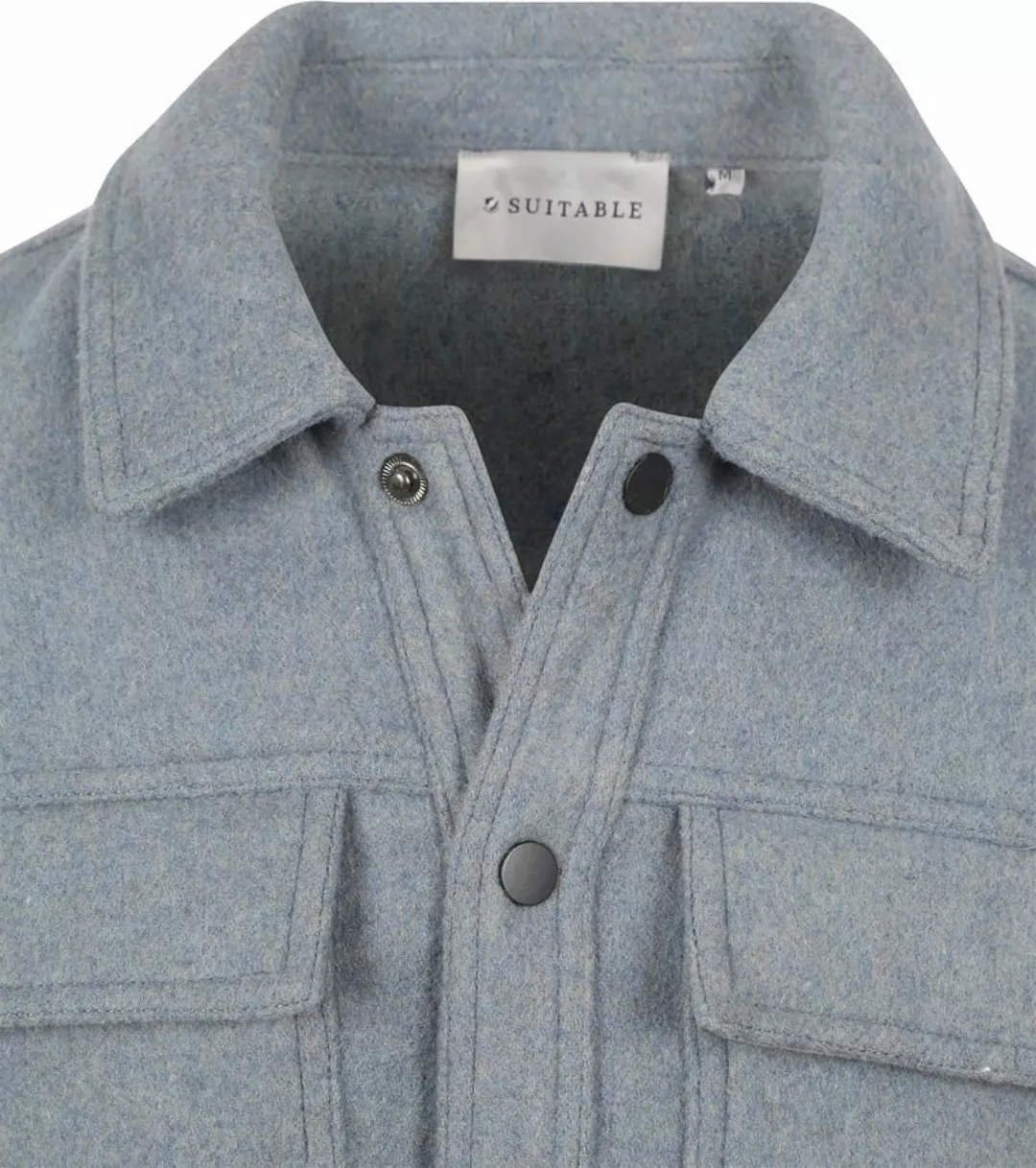 Suitable Overshirt Wool Blend Blau - Größe M günstig online kaufen