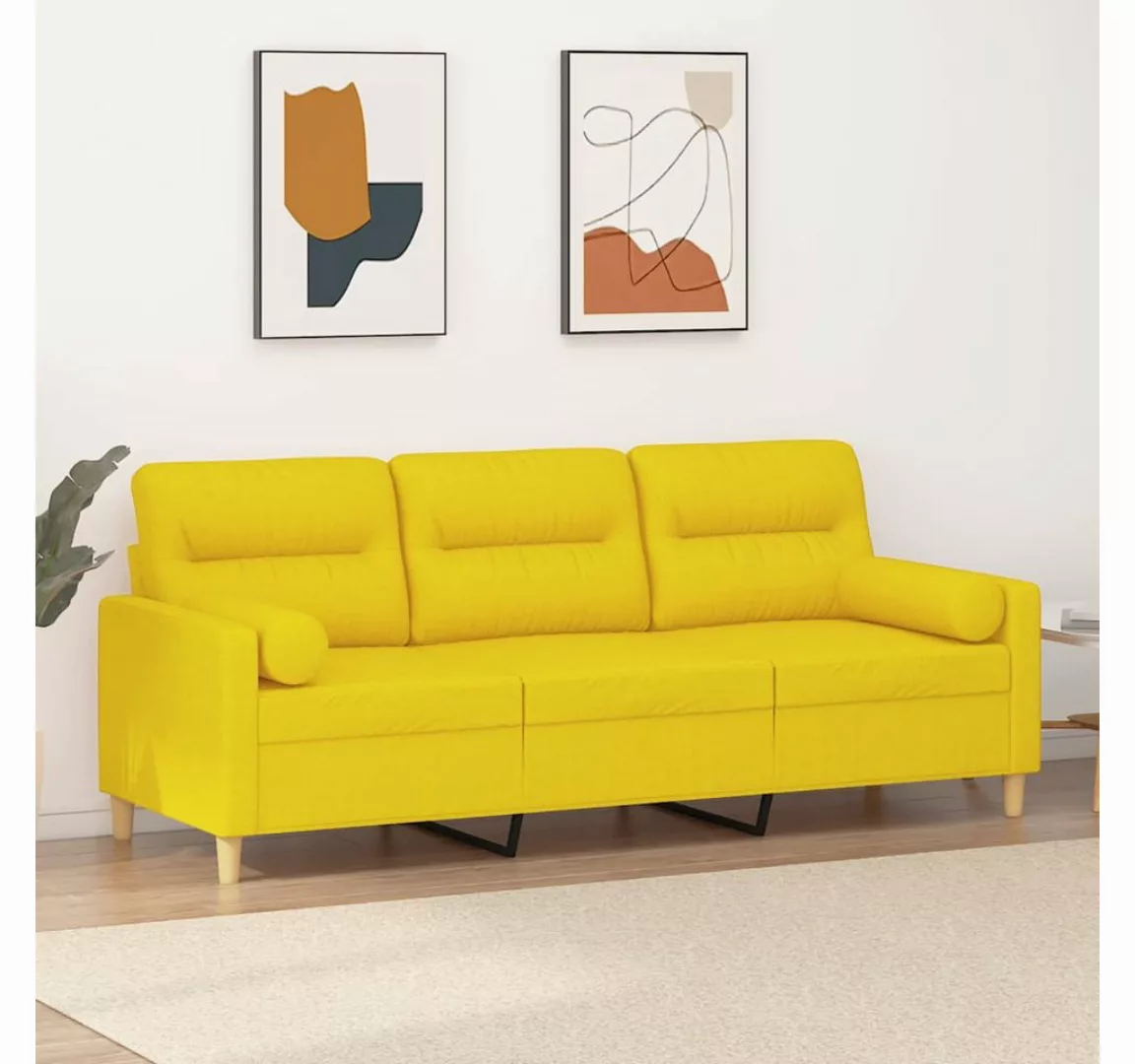 vidaXL Sofa Sofa mit Zierkissen Stoff, 180 cm, 3-Sitzer günstig online kaufen