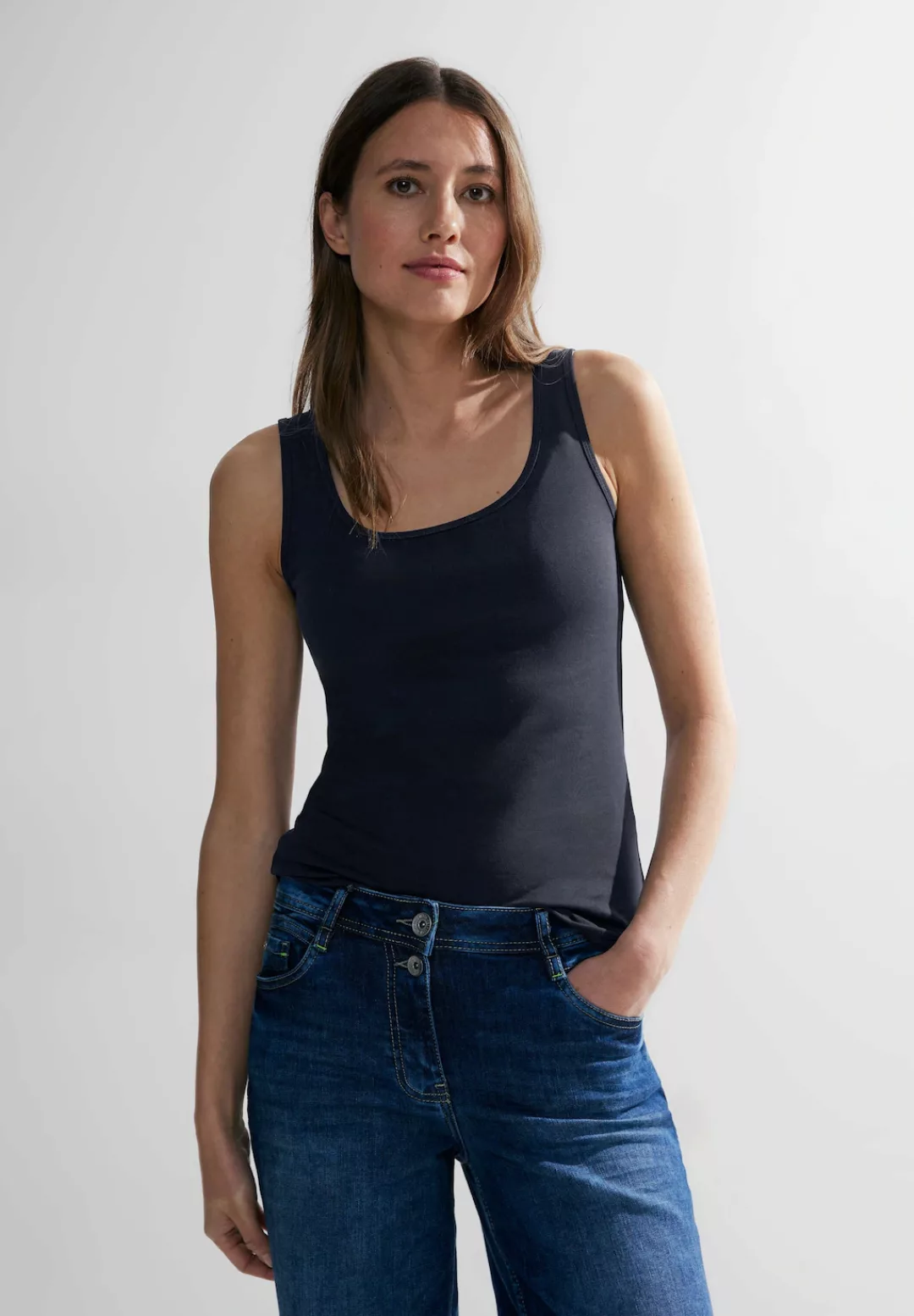 Cecil Tanktop Style Linda in Unifarbe günstig online kaufen