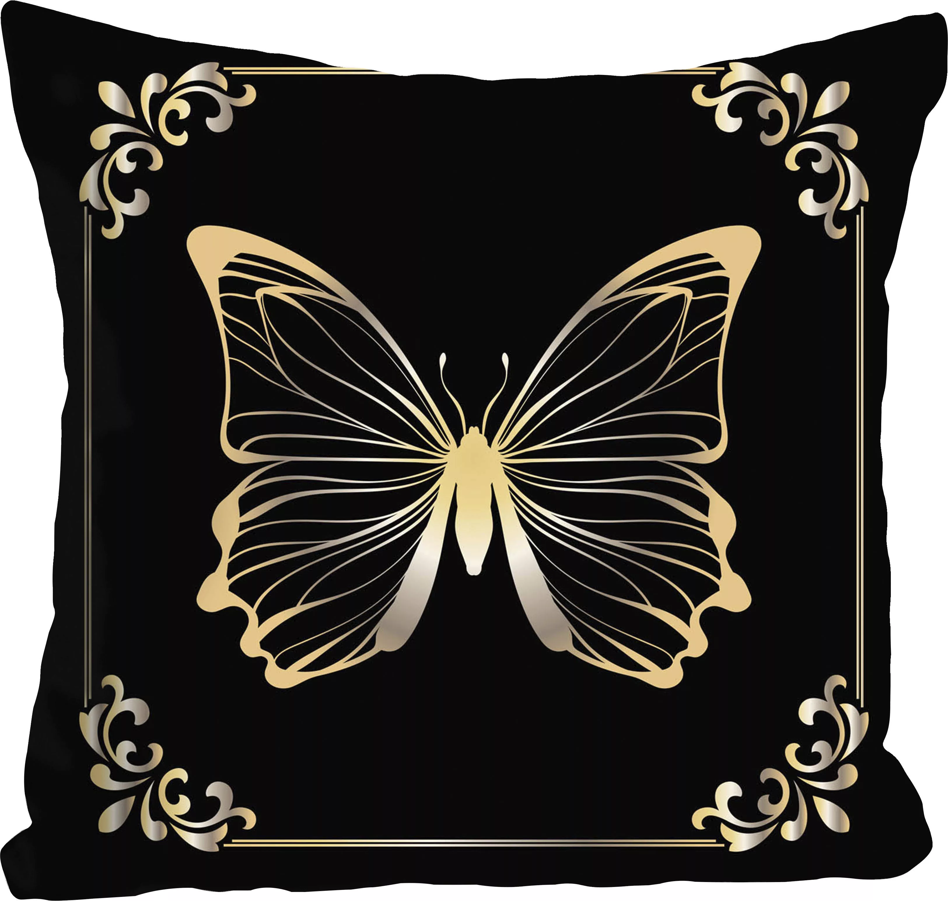 queence Dekokissen »Pascal«, mit Schmetterling, Kissenhülle ohne Füllung, 1 günstig online kaufen