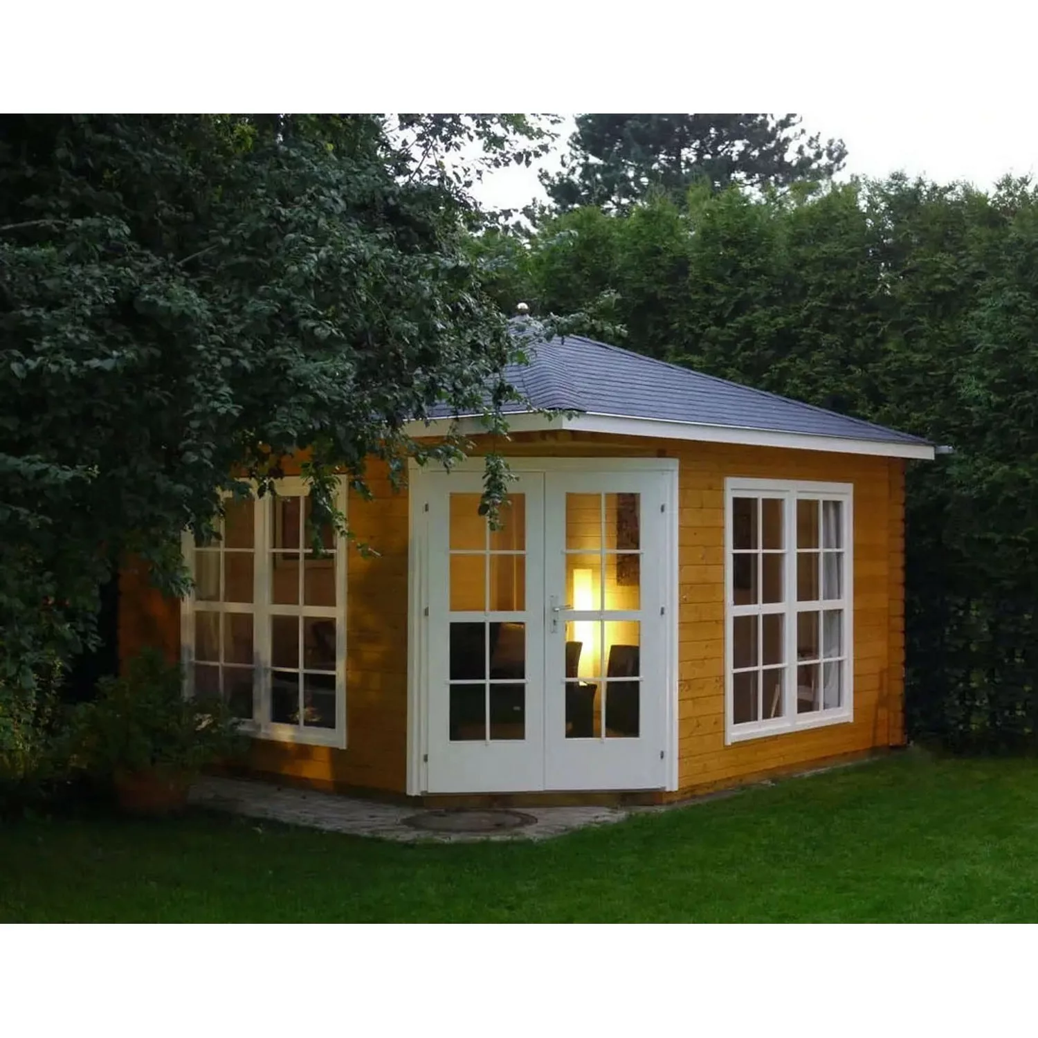 Tene Kaubandus Gartenhaus Victoria-40 Spitzdach Unbehandelt 425 cm x 425 cm günstig online kaufen
