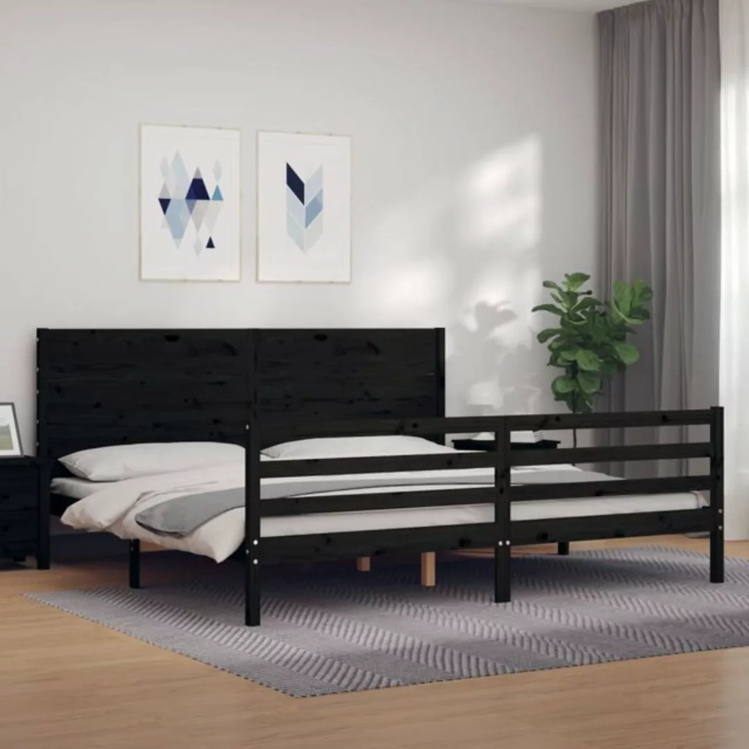 vidaXL Bett Massivholzbett mit Kopfteil Honigbraun 200x200 cm günstig online kaufen