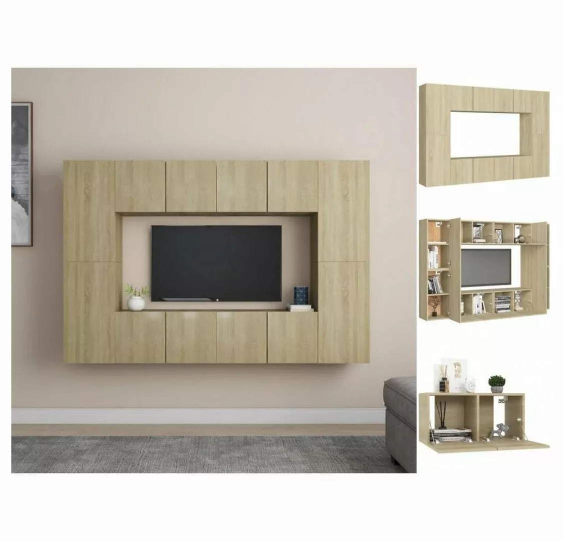 vidaXL TV-Schrank 8-tlg TV-Schrank-Set Sonoma-Eiche Spanplatte günstig online kaufen