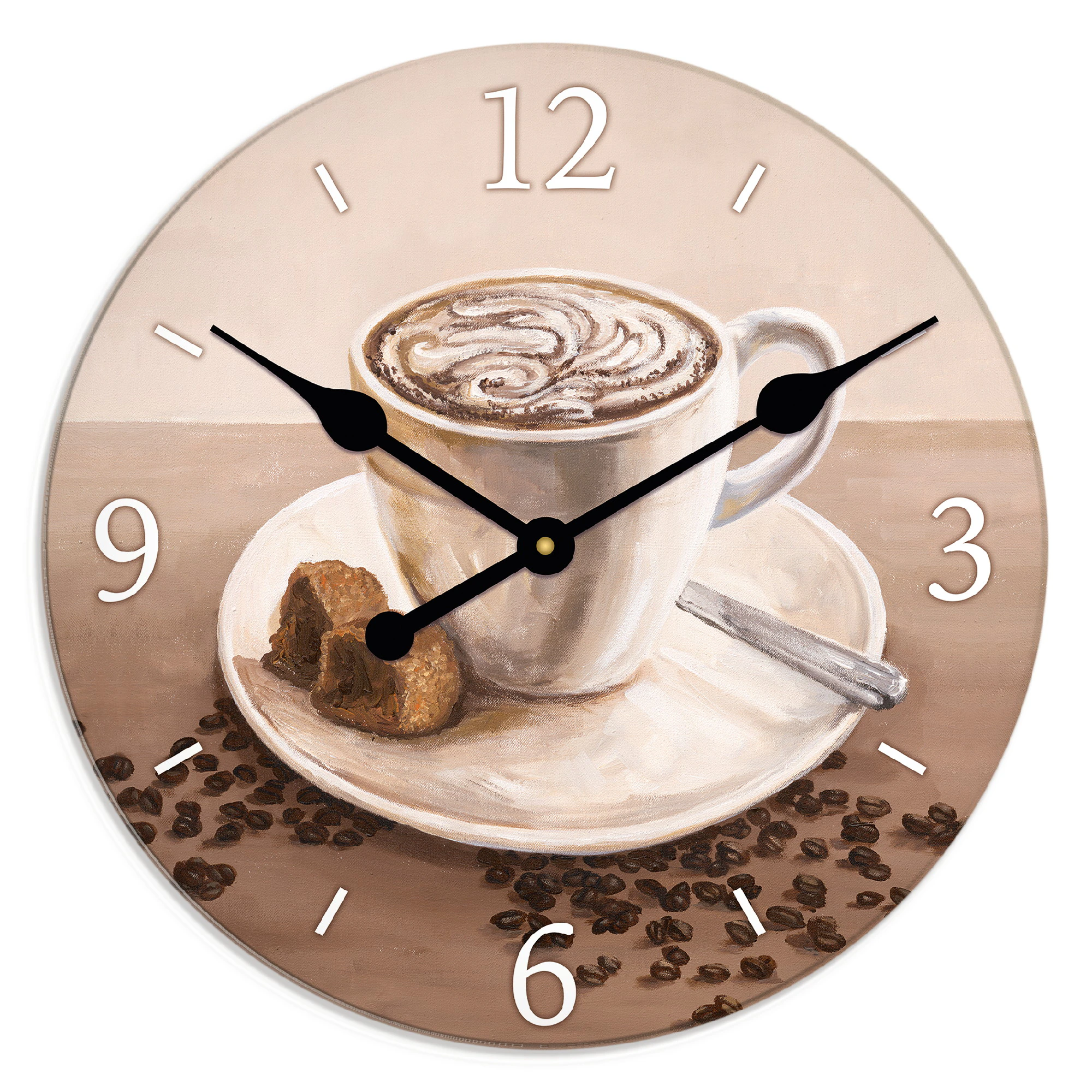 Artland Wanduhr »XXL Ø 50 cm Cappuccino - Kaffee«, lautlos ohne Tickgeräusc günstig online kaufen