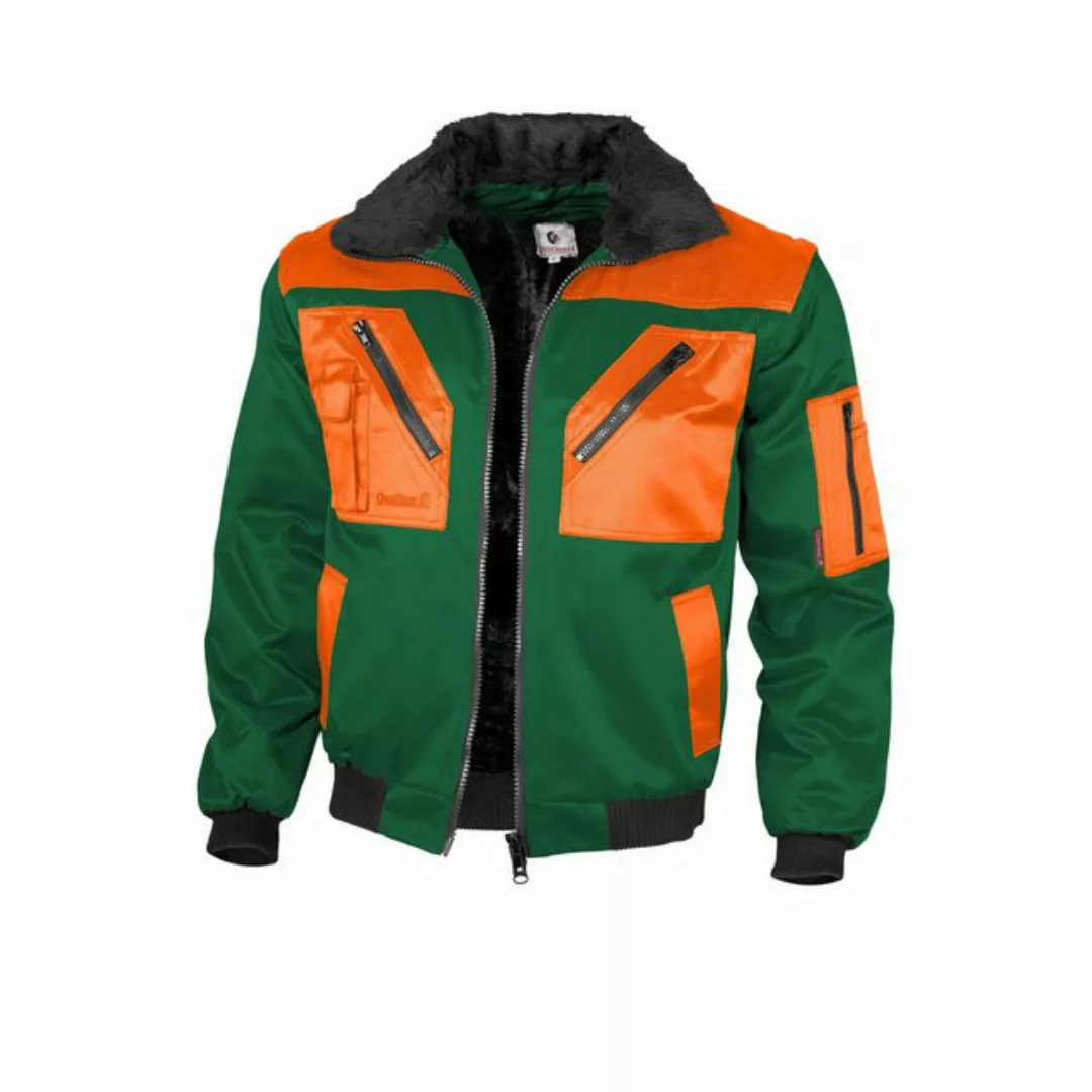 Qualitex Workwear Pilotenjacke Pilotenjacke zweifarbig grün/orange, Gr. M günstig online kaufen