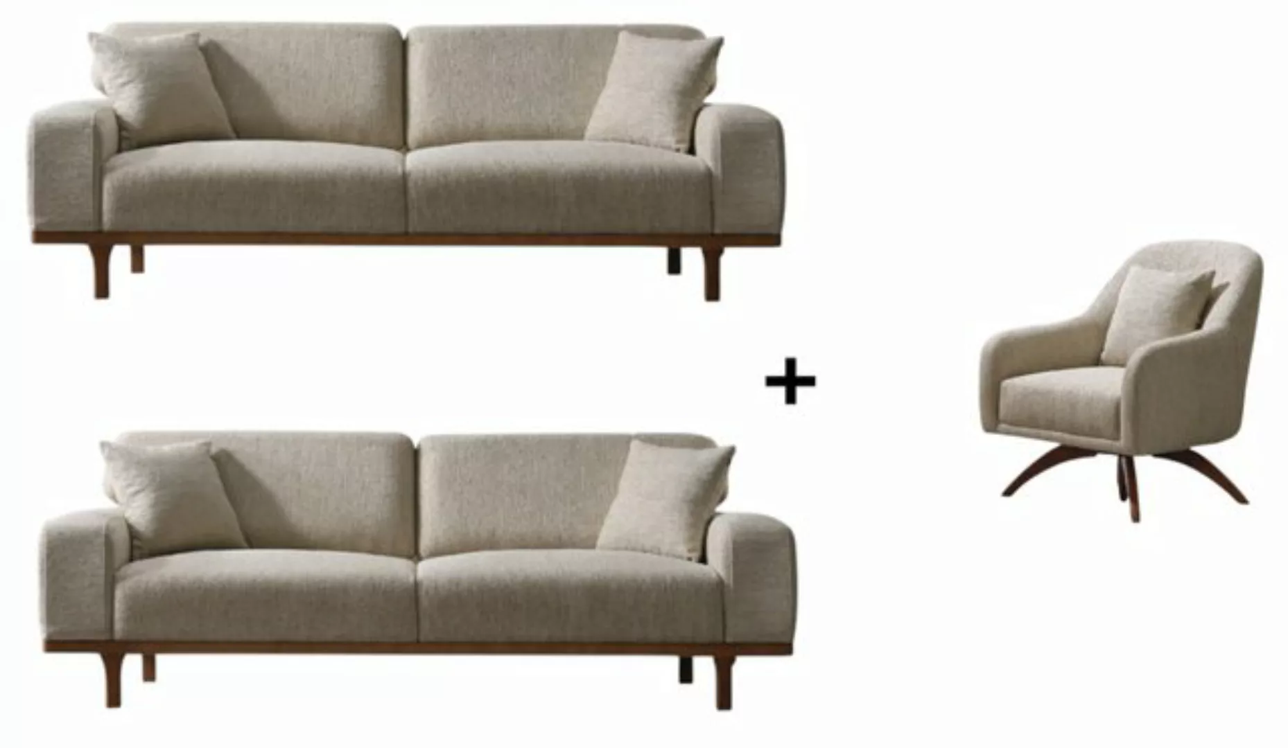 BENEDO MÖBEL Polstergarnitur Vesta Sofa Handarbeit Massivholz Hochwertiger günstig online kaufen