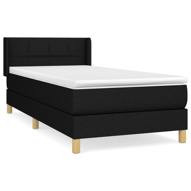 furnicato Bett Boxspringbett mit Matratze Schwarz 90x200 cm Stoff (1-tlg) günstig online kaufen