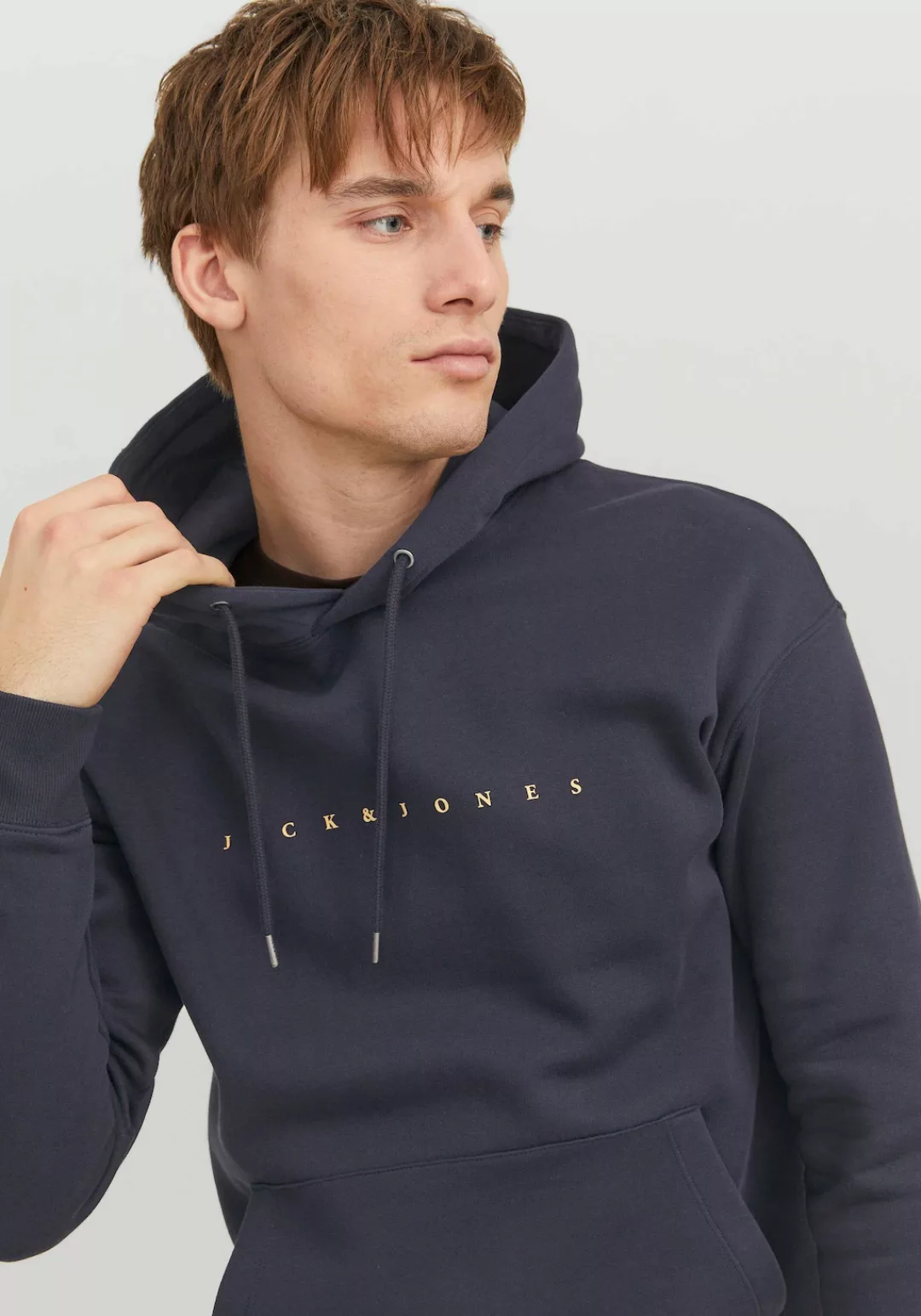 Jack & Jones Kapuzensweatshirt Logo Kapuzenpullover mit Markenschriftzug günstig online kaufen