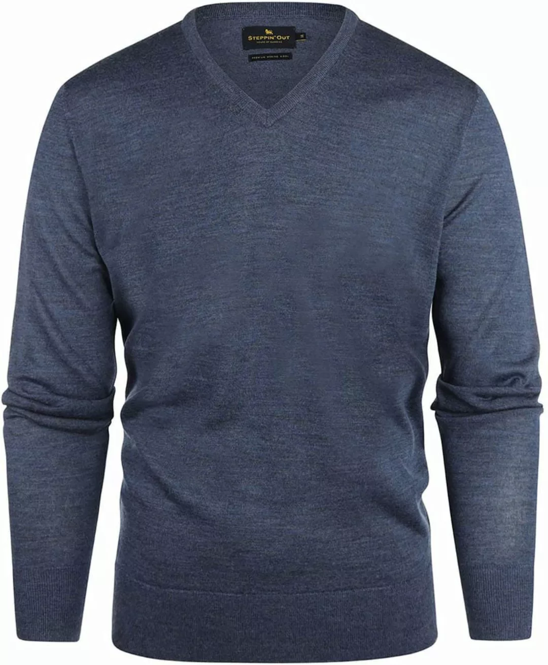 Steppin' Out Pullover V-Ausschnitt Merinowolle Indigo Blau - Größe M günstig online kaufen