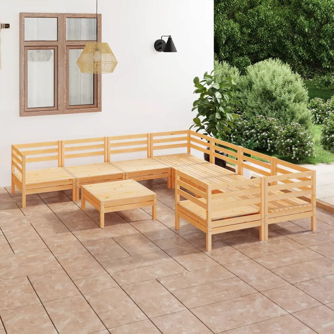 9-tlg. Garten-lounge-set Kiefer Massivholz günstig online kaufen