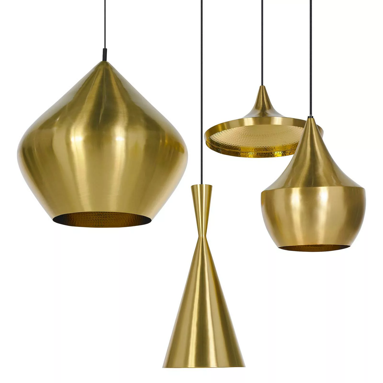 Pendelleuchte Beat Tall LED gold metall / Ø 19 cm x H 42 cm - Handwerklich günstig online kaufen