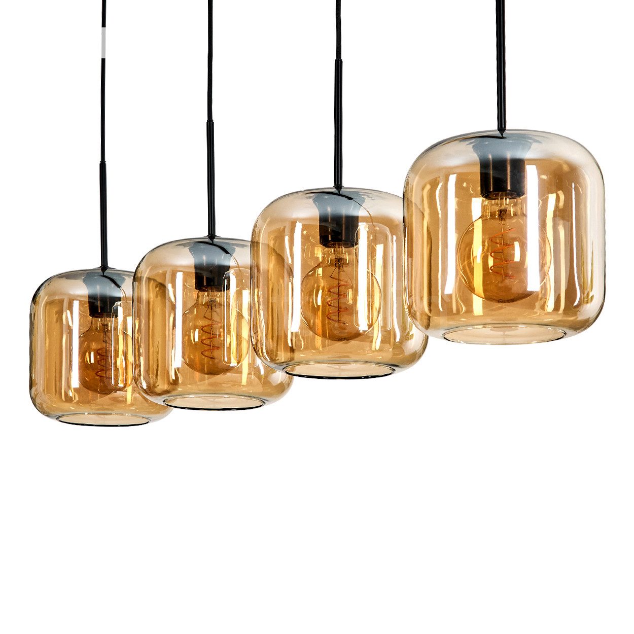 hofstein Pendelleuchte Pendellampe aus Metall/Glas in günstig online kaufen