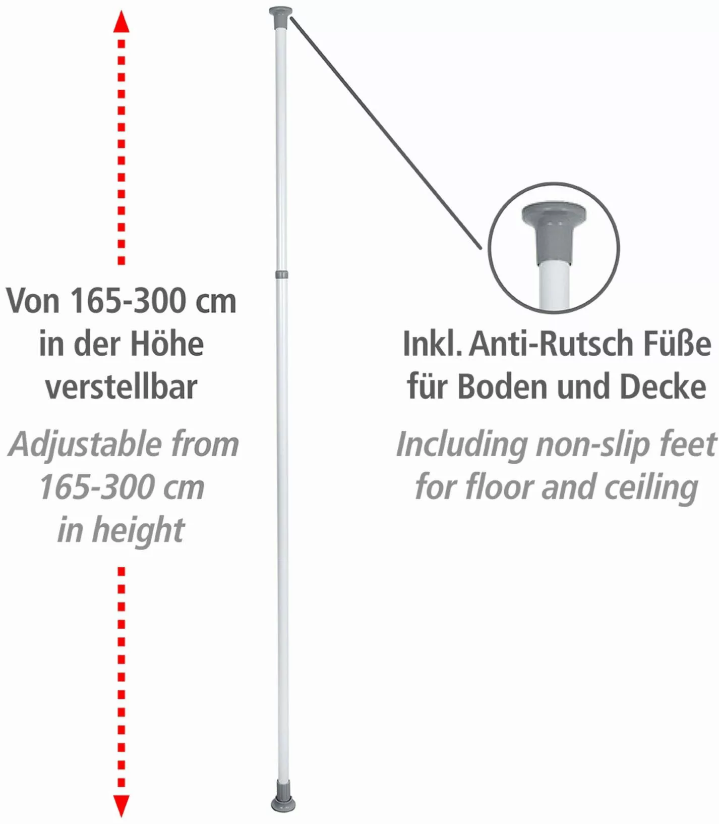 WENKO Teleskopregal Modell Herkules, ausziehbare Hauptstange günstig online kaufen