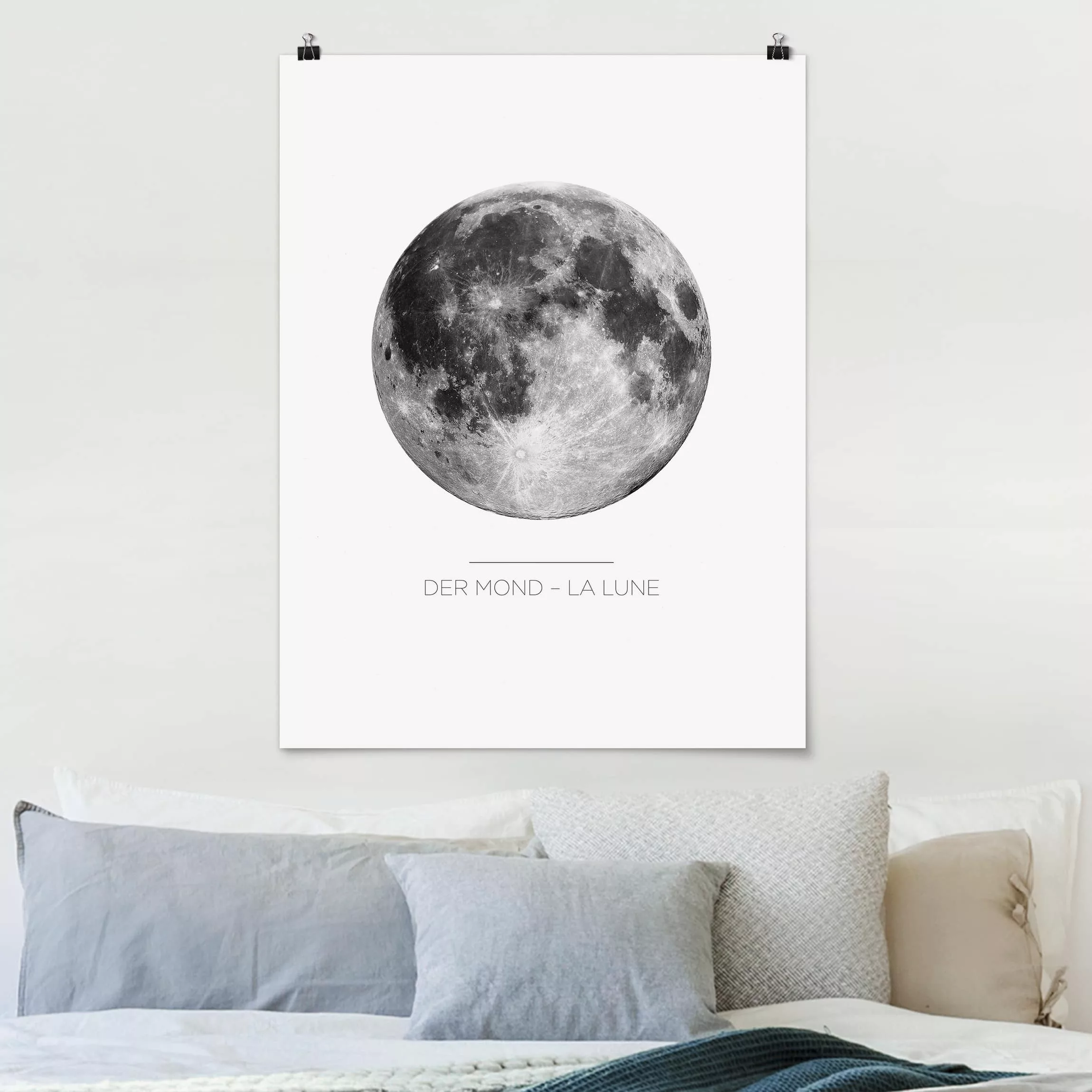 Poster Spruch - Hochformat La Luna - Der Mond günstig online kaufen