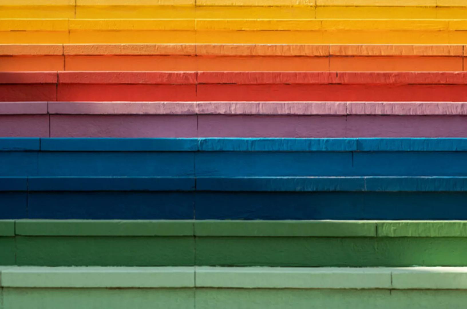 Poster / Leinwandbild - Rainbow Stairs günstig online kaufen