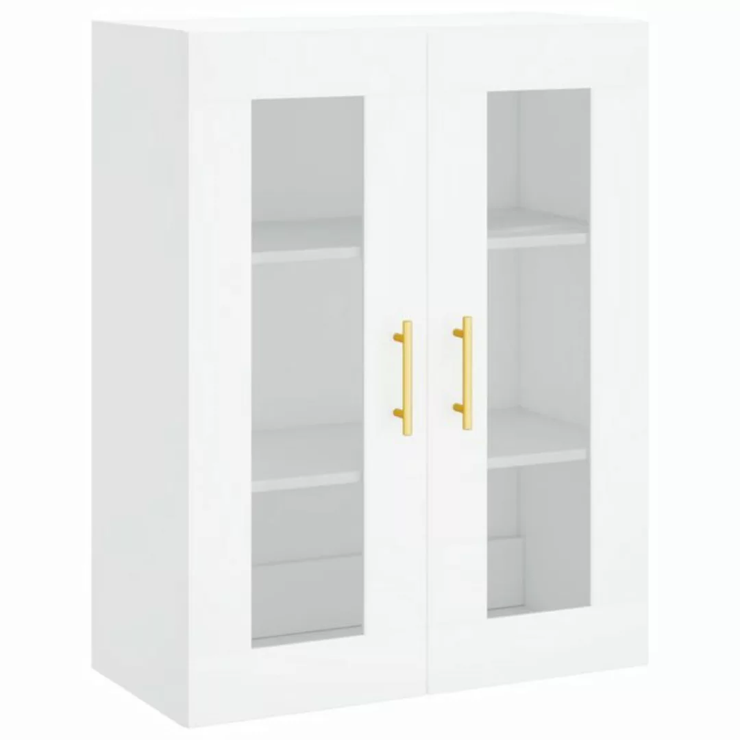 vidaXL Hängeschrank Wandschrank Weiß 69,5x34x90 cm Glas Vitrine Hängeschran günstig online kaufen