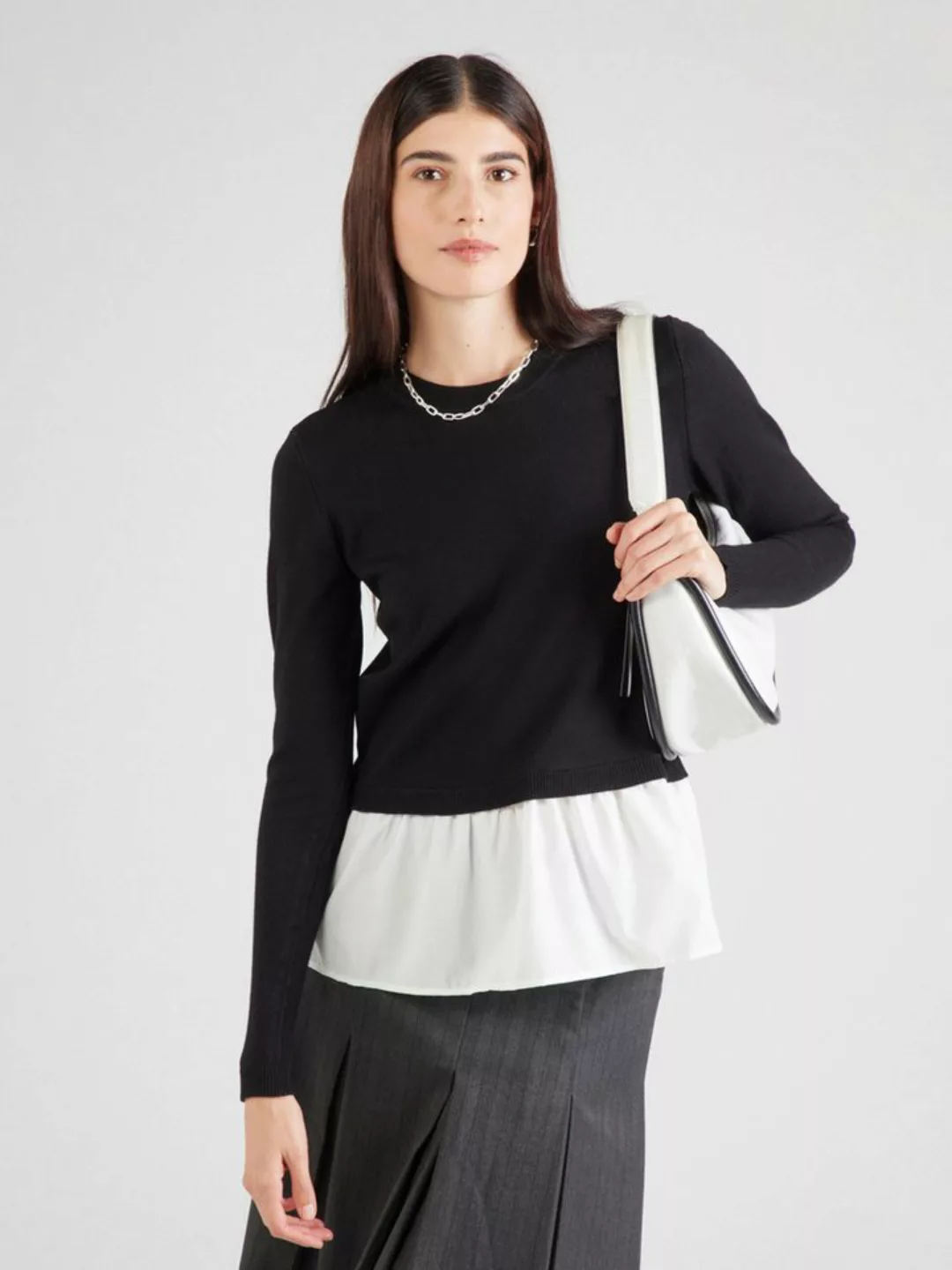 Vero Moda Rundhalspullover VMJOSE LS O-NECK WVN MIX PULLOVER GA BOO günstig online kaufen