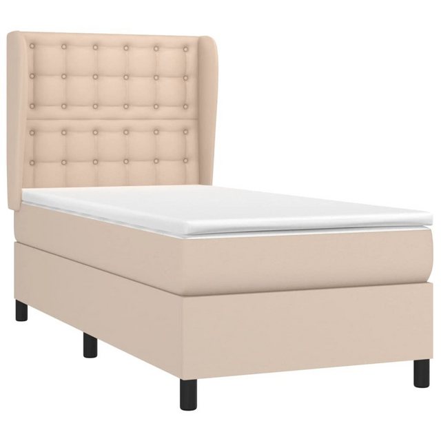 vidaXL Boxspringbett, Boxbett mit Matratze Cappuccino-Braun 80x200cm Kunstl günstig online kaufen