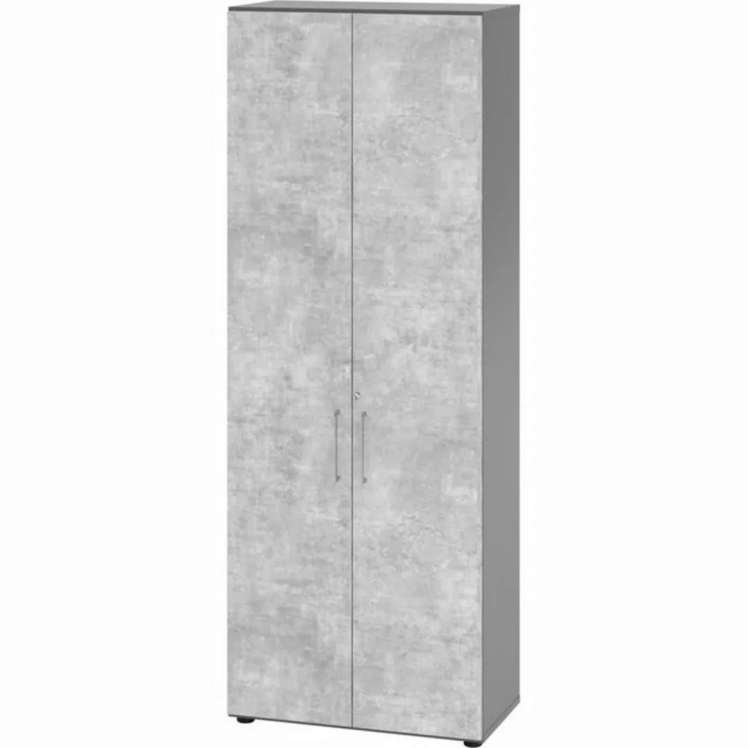 Aktenschrank Schrank 6OH BxTxH 80x42x215,6cm Griff BS Graphit/Beton günstig online kaufen