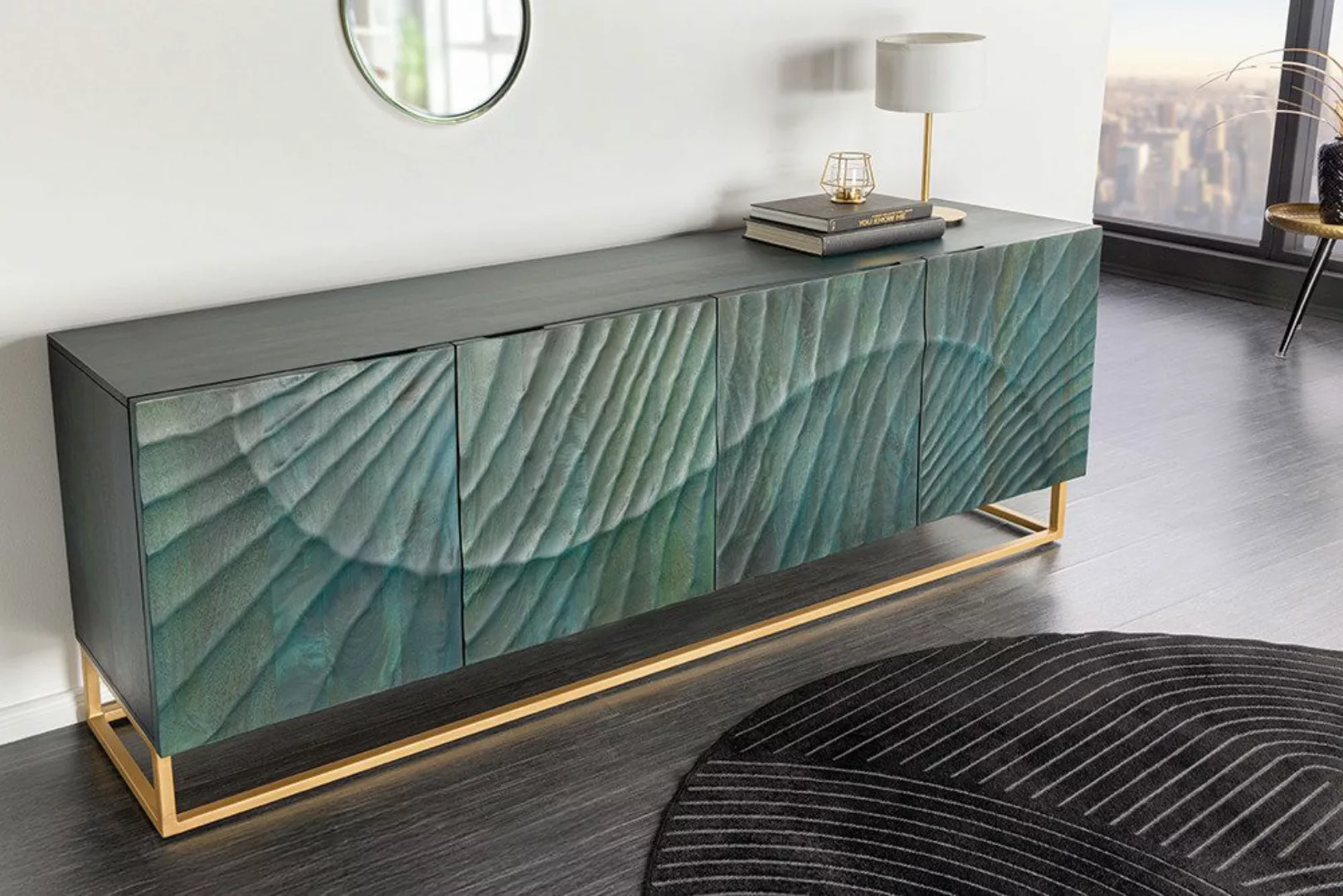 riess-ambiente Sideboard SCORPION 180cm türkis / günstig online kaufen