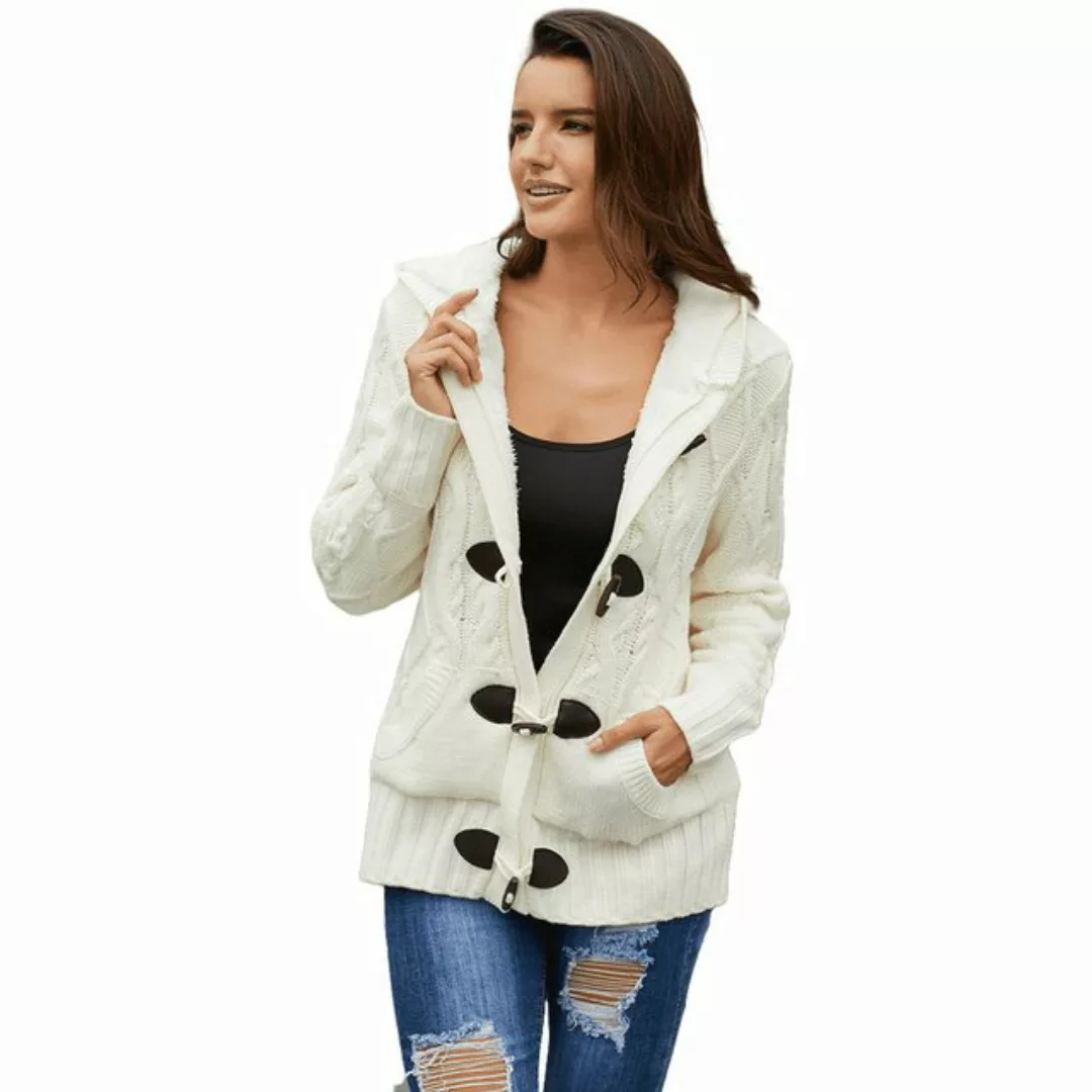 AUKUU Strickjacke Lässige wärmende Strickjacke für Damen im Winter, einfarb günstig online kaufen