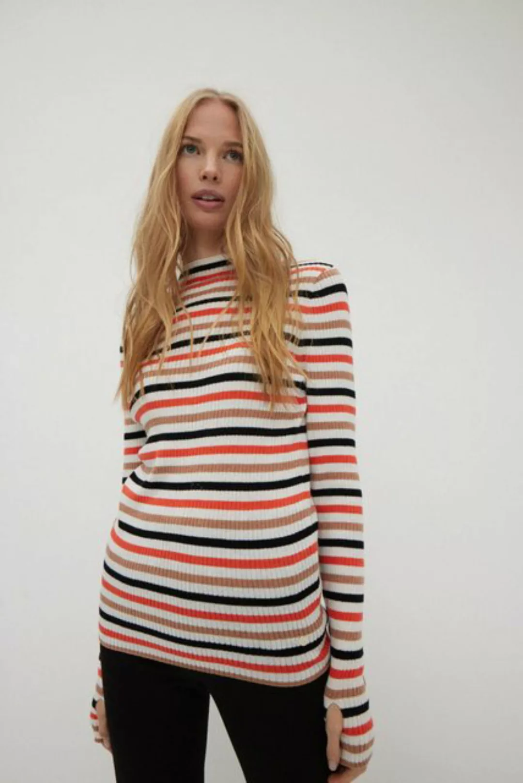 THE FASHION PEOPLE Sweatshirt Basic Turtleneck, striped günstig online kaufen