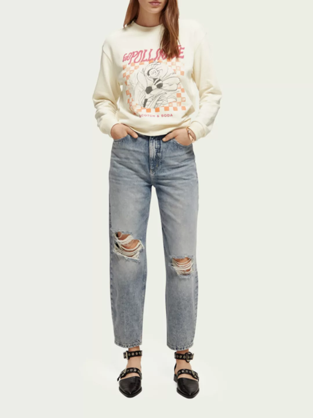 Scotch & Soda Sweatshirt im Relaxed Fit mit Artwork und Rundhalsausschnitt günstig online kaufen