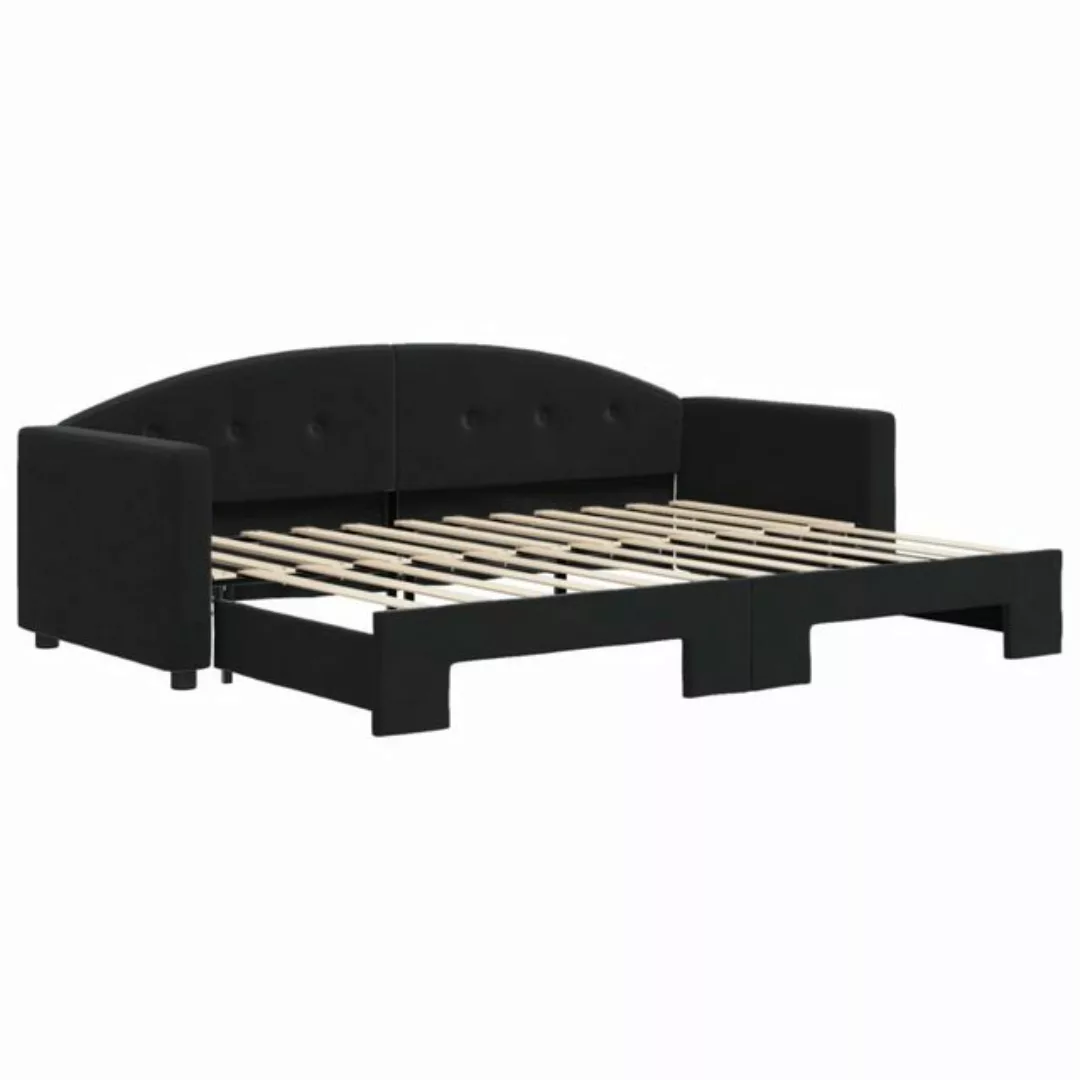 vidaXL Gästebett Gästebett Tagesbett Ausziehbar Schwarz 80x200 cm Samt Bett günstig online kaufen